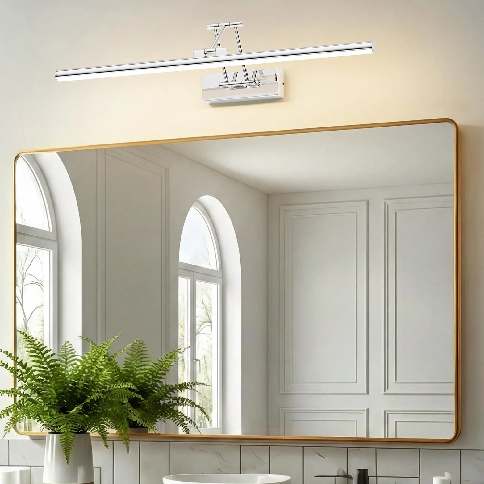 Klighten LED Lámpara de Espejo 60cm 20W 1500LM IP44 3000K Chrome