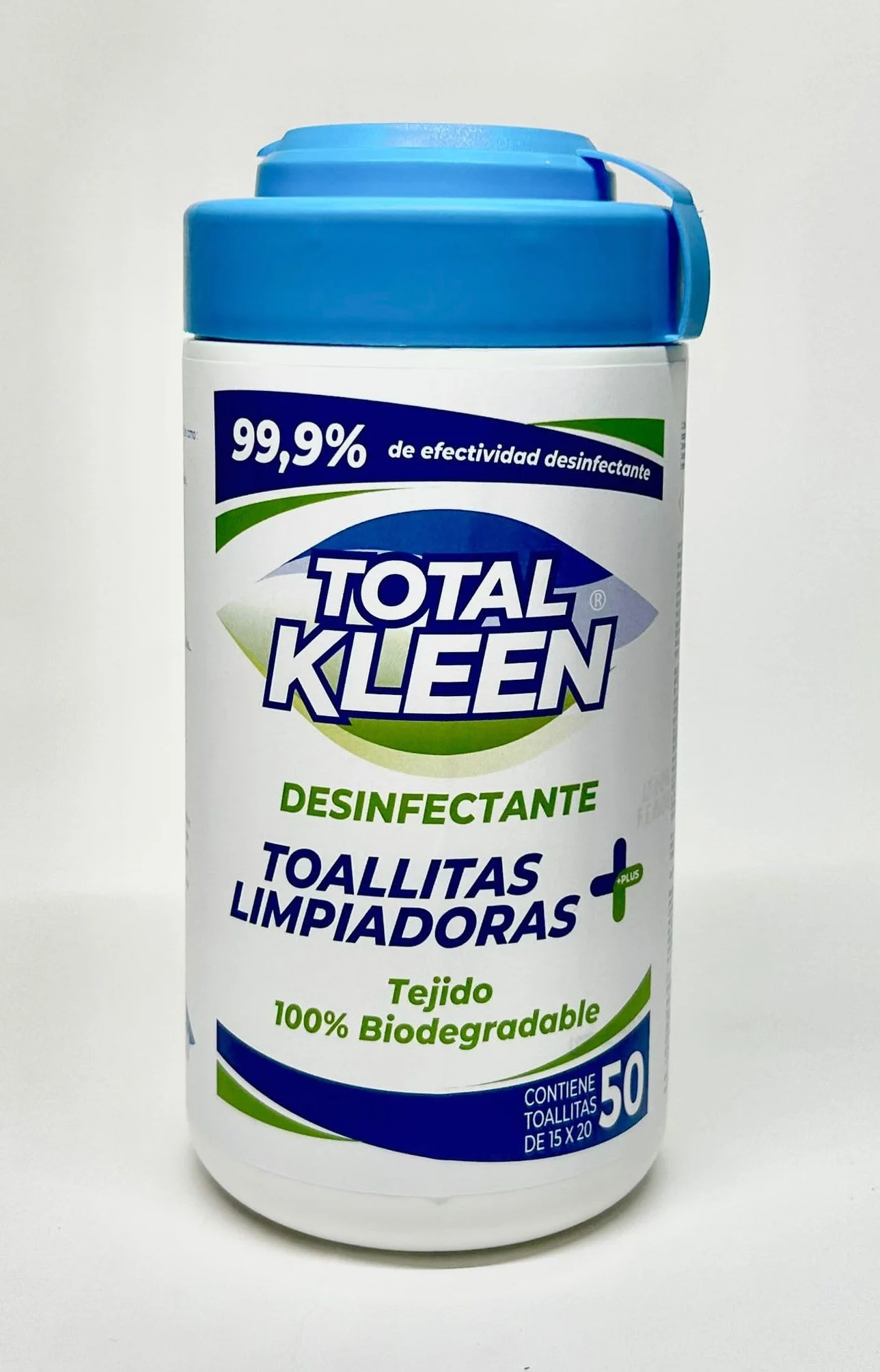 Toallitas húmedas TotalKleen 100% biodegradable multiusos desinfectantes 50 unidades envase reciclable