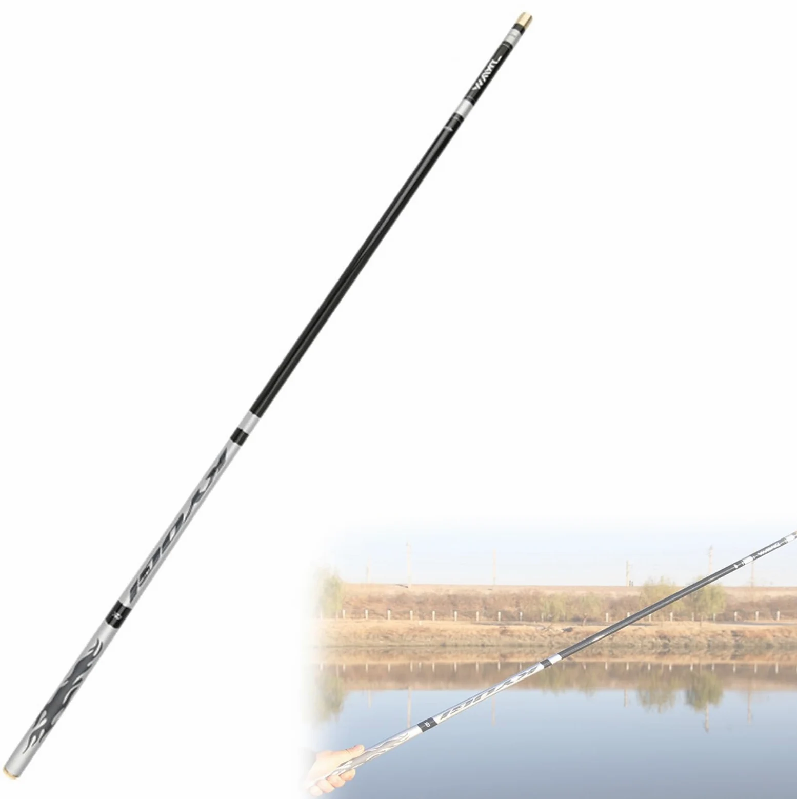 CañAs De Pescar Surfcasting Extra largas de Alta Fibra de Carbono telescópica Polo energía de la Mano caña de Pescar, 2,7 m-7,2 m, caña de Pescar Manual Ultraligera y ultrarresistente