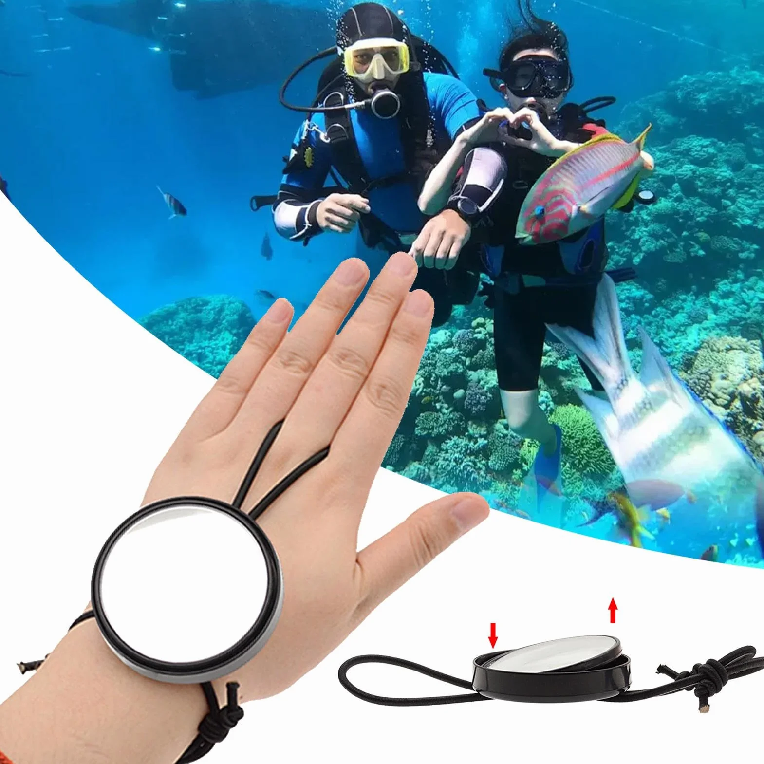 Espejo de Buceo - Espejo Compacto de Observación para Buceadores - Equipo Submarino Portátil Ajustable para Mujeres, Buceo en Cuevas, Seguridad, Deportes al Aire Libre, Hombres