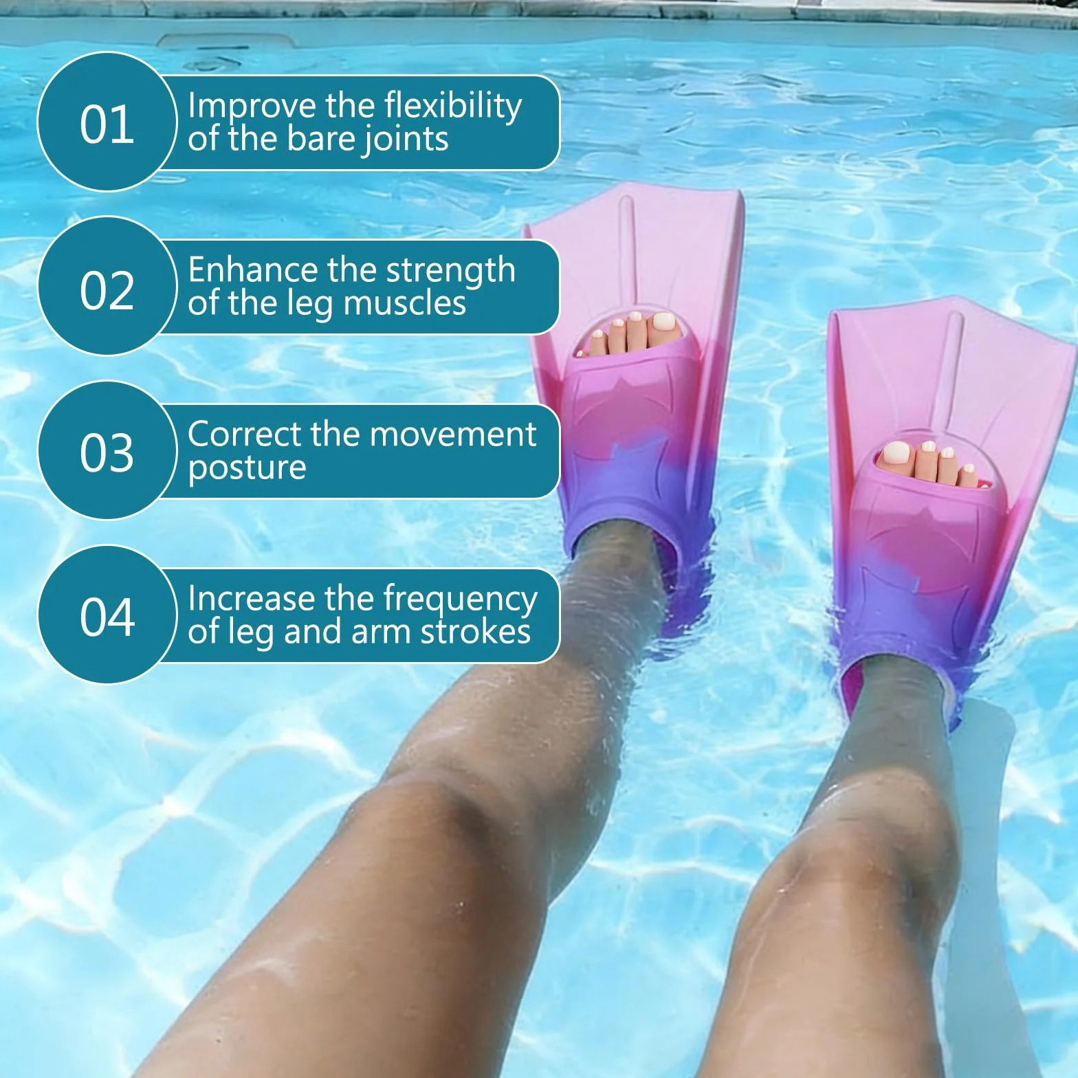 Aletas de natación, aletas cortas de silicona, aletas de buceo, aletas de arco iris, aletas cortas de entrenamiento, aletas cortas para entrenamiento de natación, esnórquel, buceo para principiantes