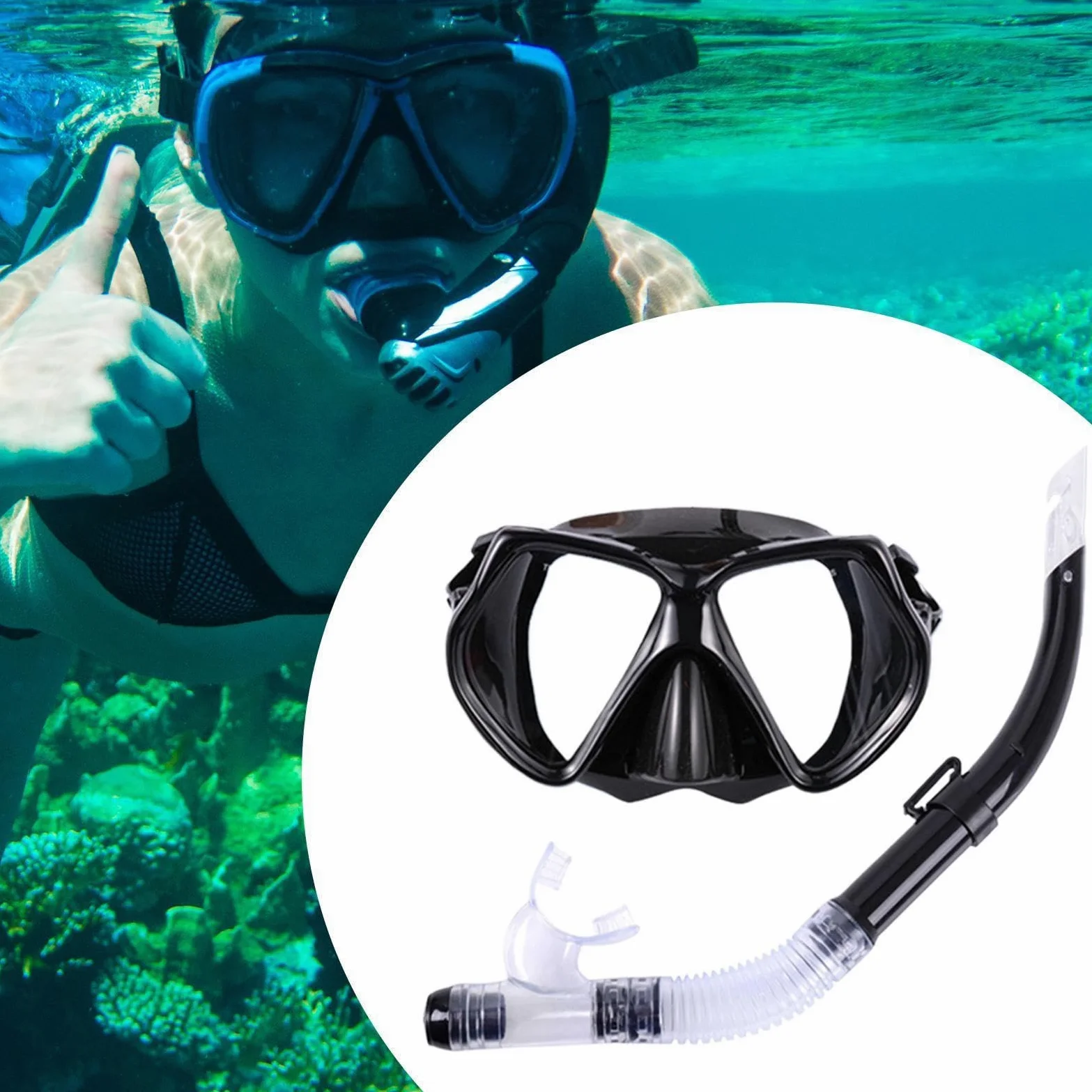 Gafas de snorkel Ajustable Antifugas Visión Panorámica | Gafas Subacuáticas y Equipo Snorkel para Hombres, Mujeres, Jóvenes, Niños, Viaje al Aire Libre, Playa, Vacaciones Verano