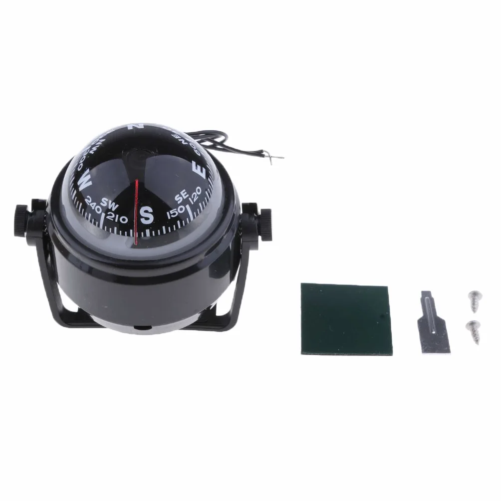 Brújula de navegación electrónica para interior de coche, camión, barco, 12 V, luminosa