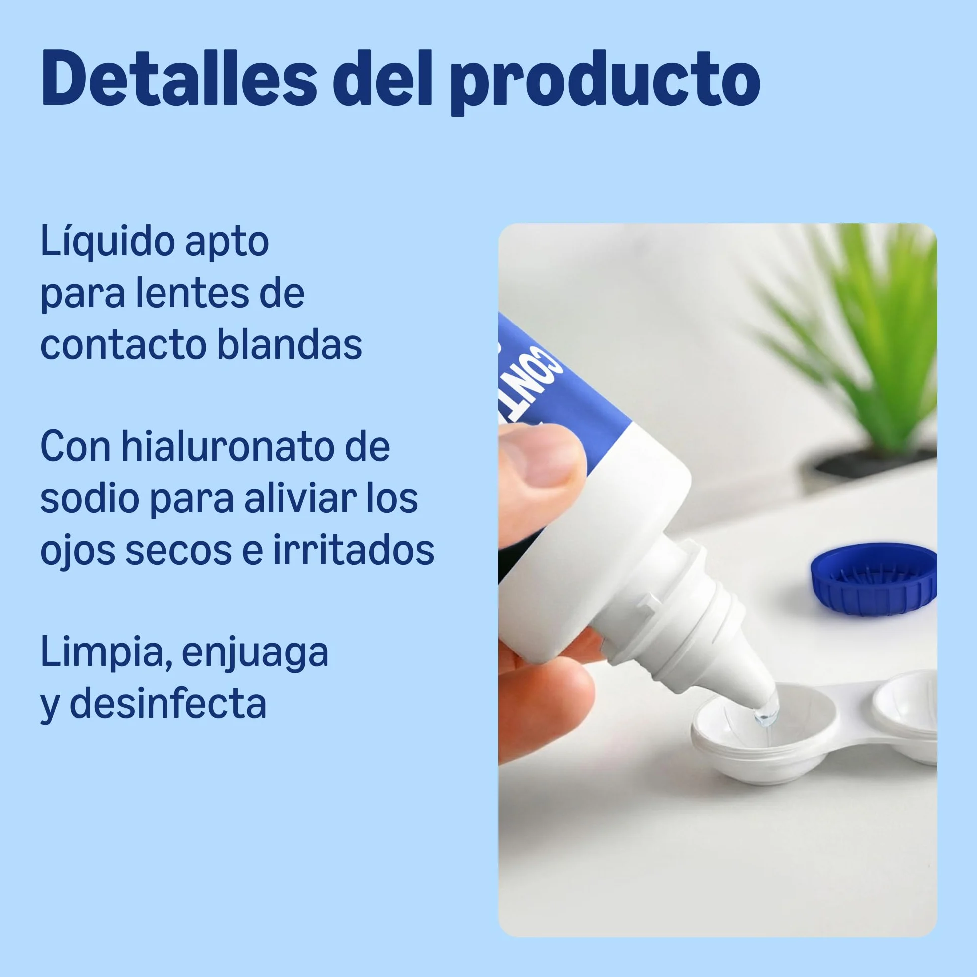 Amazon Solución única hialuronato sódico lentes de contacto blandas 3 x 360ml
