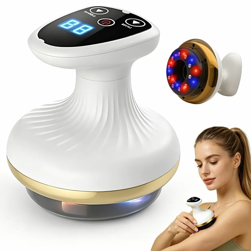 Vacuvia Masajeador Anticelulitico 4 en 1 con Calor, 9 Modos Vacum Maquina Celulitis para Abdomen, Cintura y Brazos
