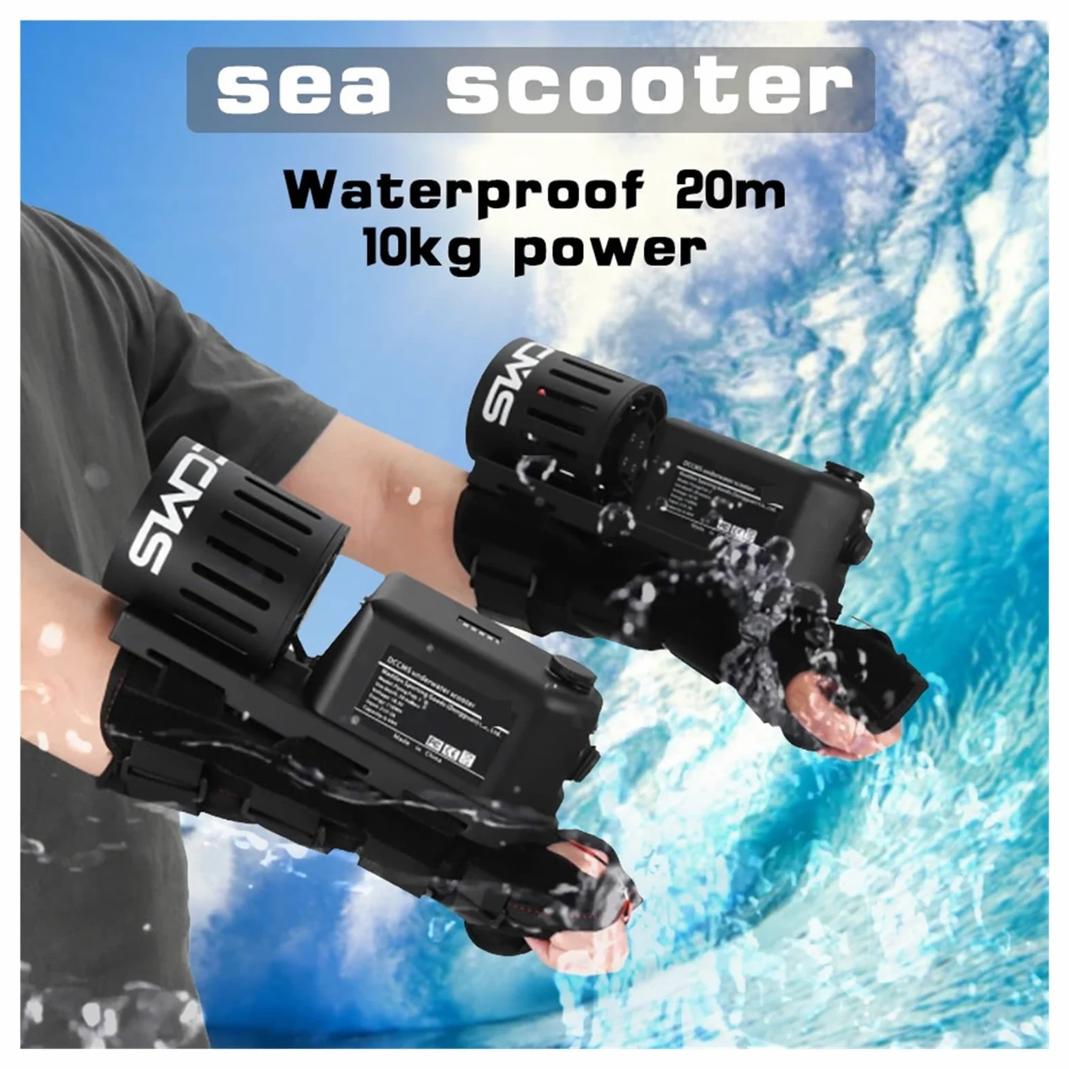 Scooter Submarino, Motor eléctrico de 2, m/s, Equipo Buceo 45 Minutos, Patinete subacuático portátil, Mini Agua, mar Submarino