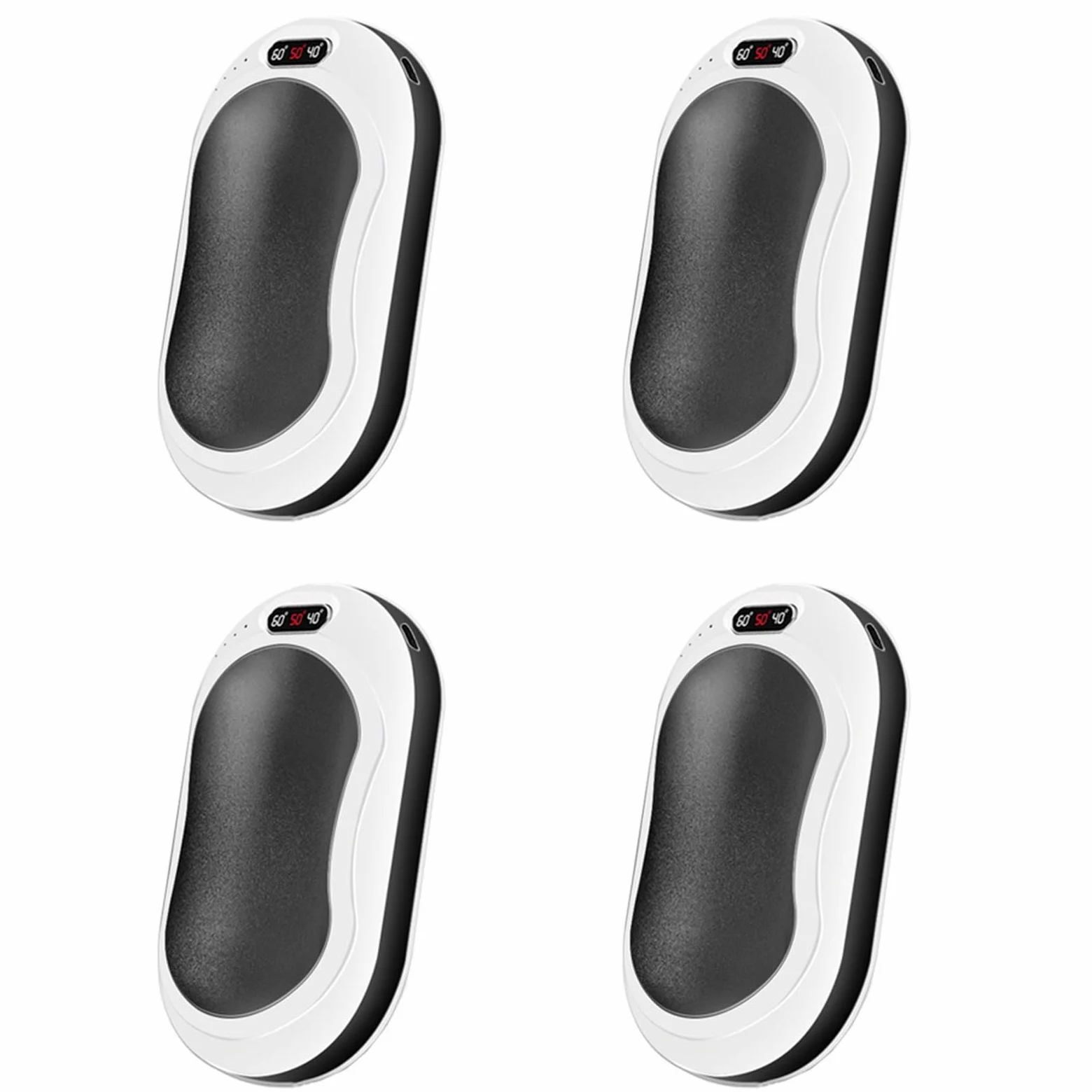 4 calentadores de manos, calentador de manos eléctrico USB recargable de 10000 mAh, 3 modos de calentamiento, calentador de manos recargable por USB, calentador de manos de bolsillo (negro)