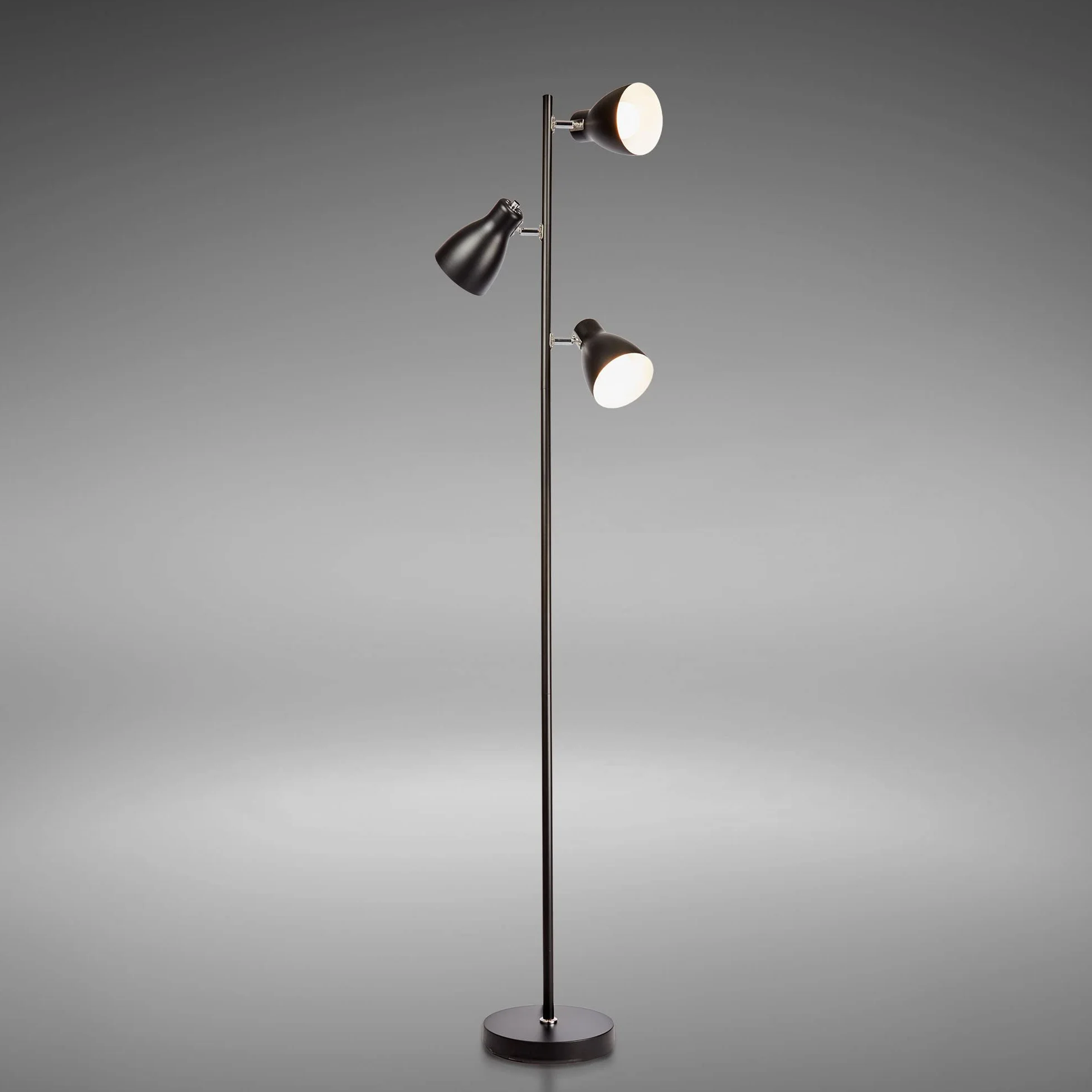 B.K.Licht Lámpara de pie 3 luces Negro E27 máx. 25 W Altura 1665mm Metálica