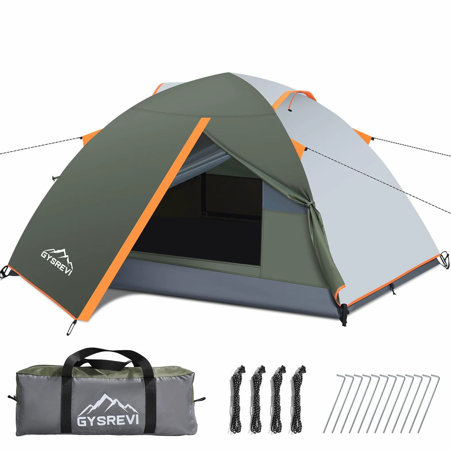Tienda de Campaña 2-3 Personas Impermeable a Prueba de Viento Doble Capa Portátil Ultraligera