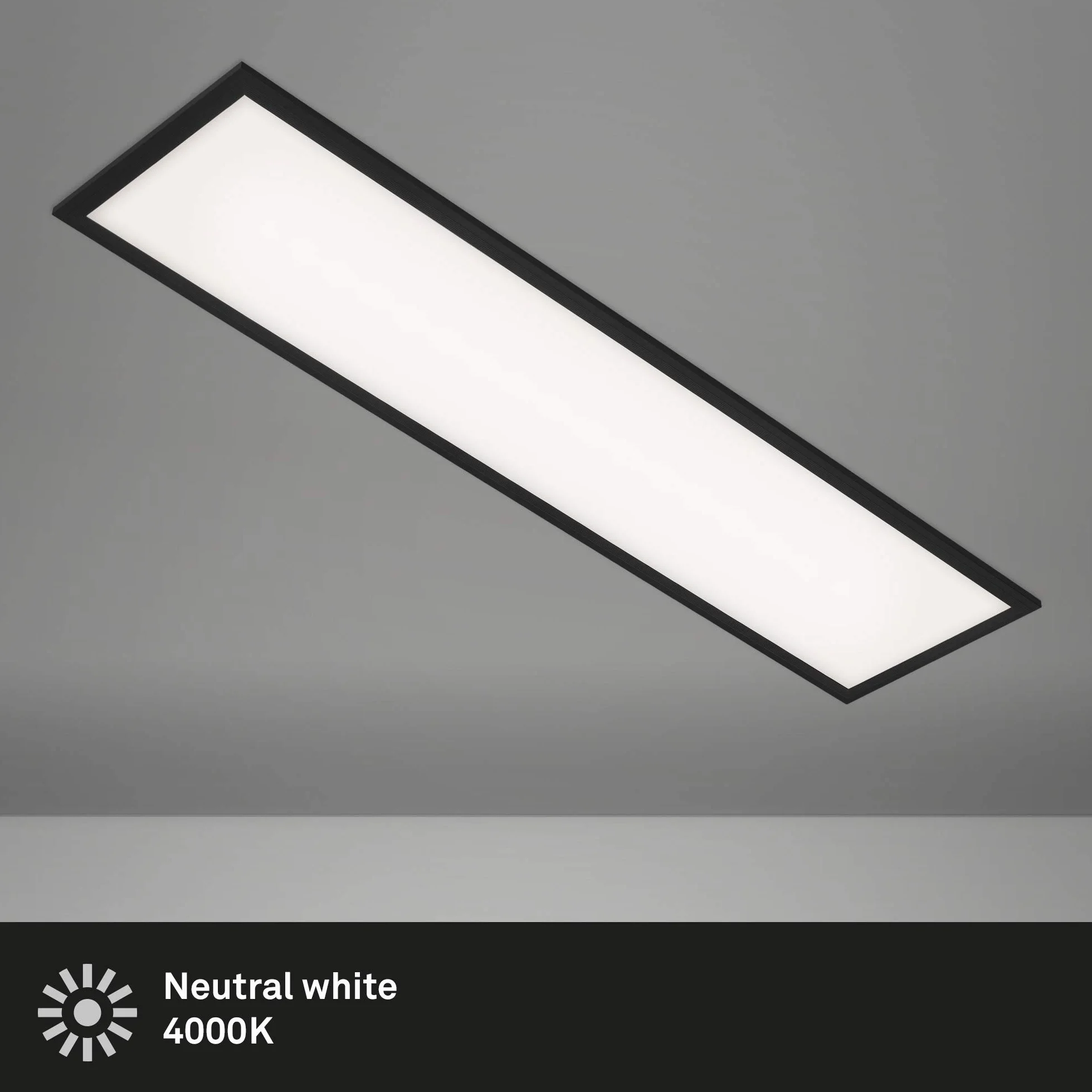 Plafón LED Ultra Plano 22W 2200 Lúmenes 4000K 100x25x6cm Negro