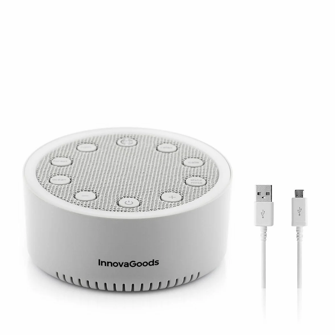 InnovaGoods® Máquina de Relajación con Luz y Sonido, 2 Modos Iluminación, 6 Sonidos, Apagado Automático
