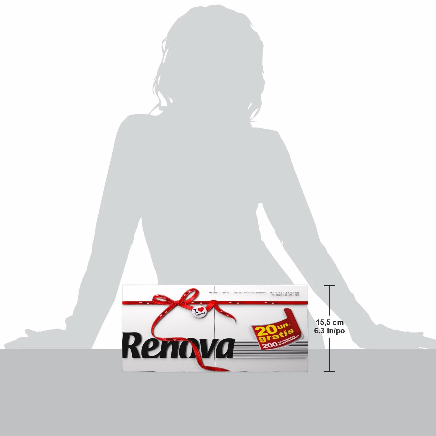 Renova Servilletas de Papel Red Label, 200 Unidades, Blancas
