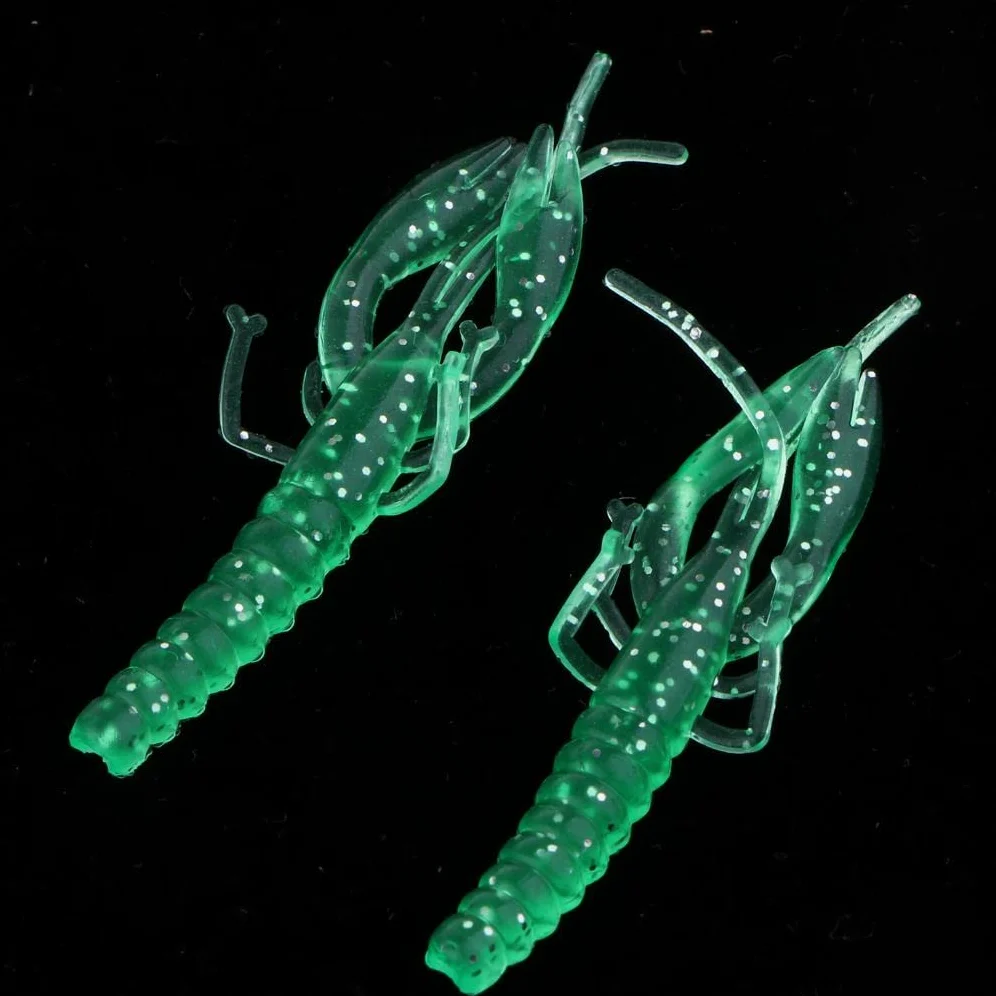 2 Paquetes Señuelos de Suave Señuelo Blando Cebo Artificial Grub Cangrejo en Silicona PVC Flexible con Gran Vibración Y Compatible con