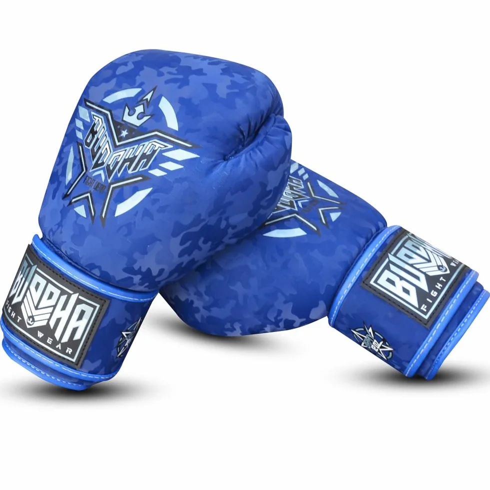 BUDDHA FIGHT WEAR - Guantes de Boxeo Thailand - Muay Thai - Kick Boxing - Piel Sintética Tejido Interior Resistente A Los Olores - Varios Diseños