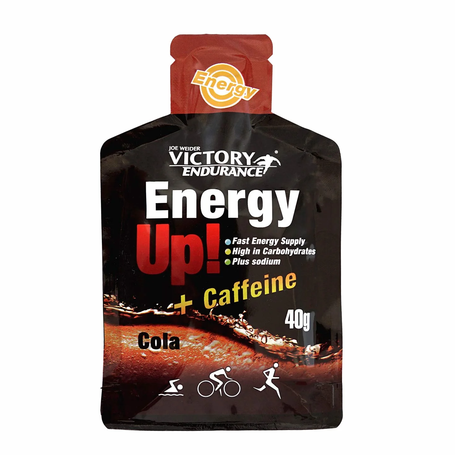 VICTORY ENDURANCE Energy Up Gel Cafeína Sabor Cola, con cafeína, con plus de sodio, 40 g (Paquete de 24)