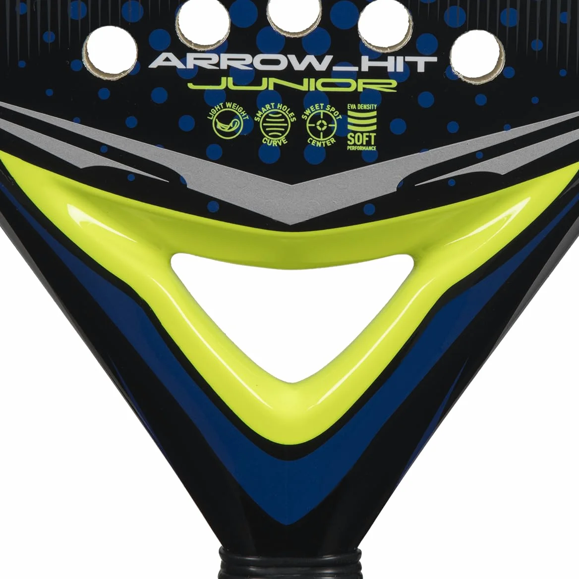 Pala de pádel adidas Arrow Hit Junior Azul, Forma Redonda,Goma eva Soft Performance,Fibra de Vidrio
