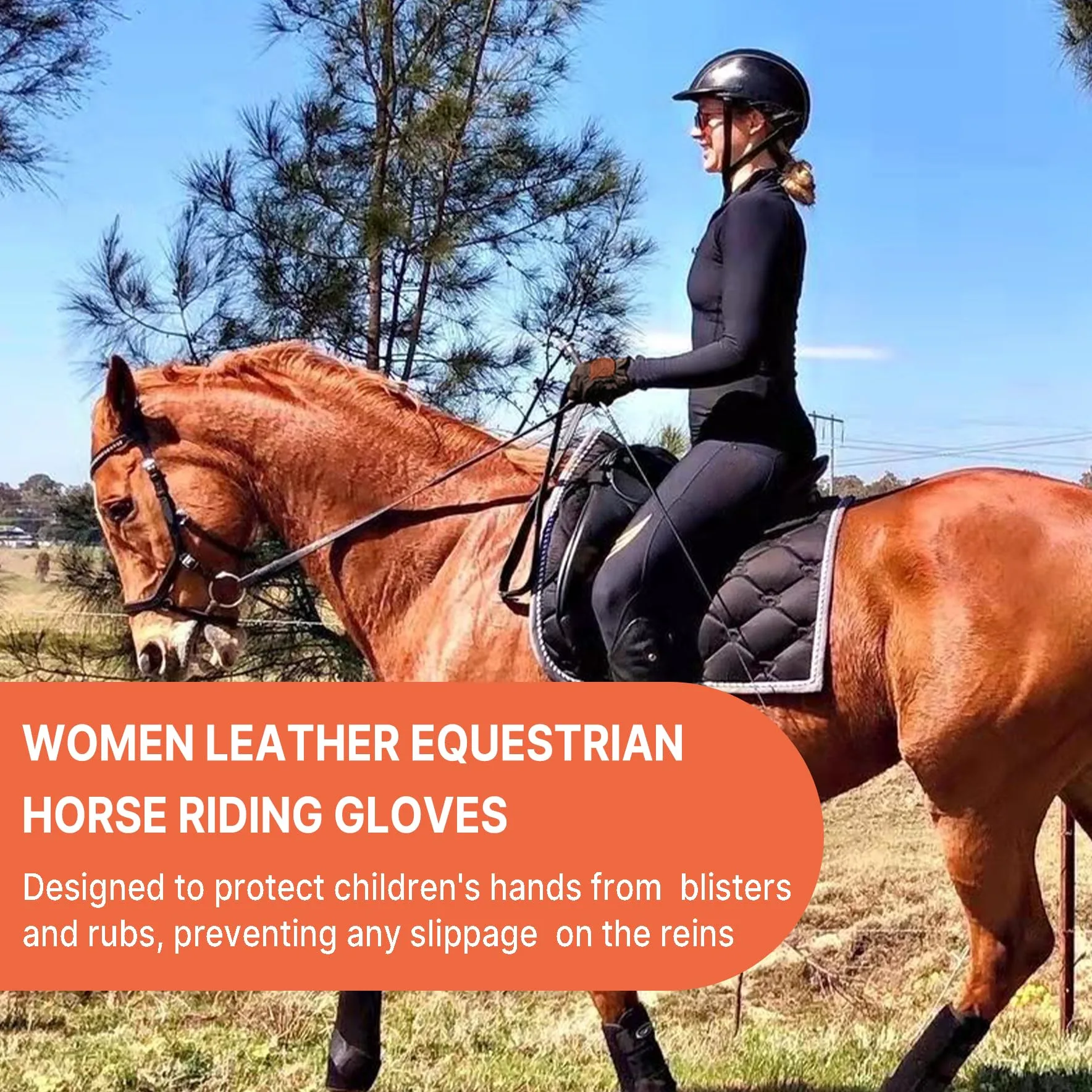 Thapower Guantes de equitación 100% cuero para mujer, resistentes al viento y transpirables, guantes de equitación