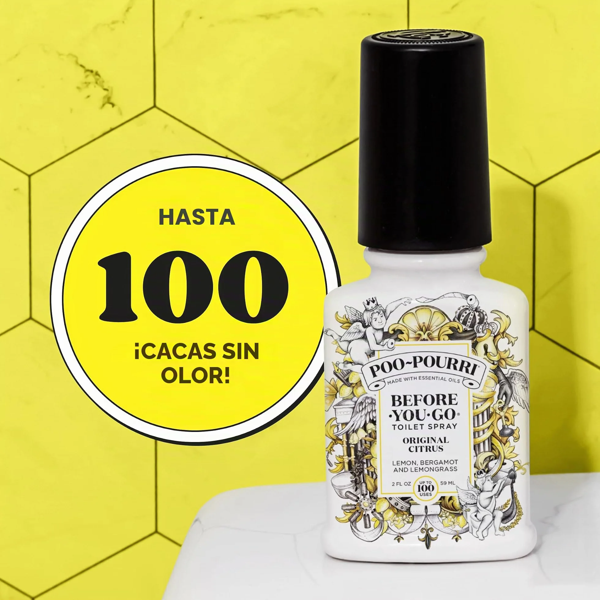 Poo-Pourri Before-You-go Spray De Inodoro 100% Natural Aceites Esenciales Original Citrus 59 ml