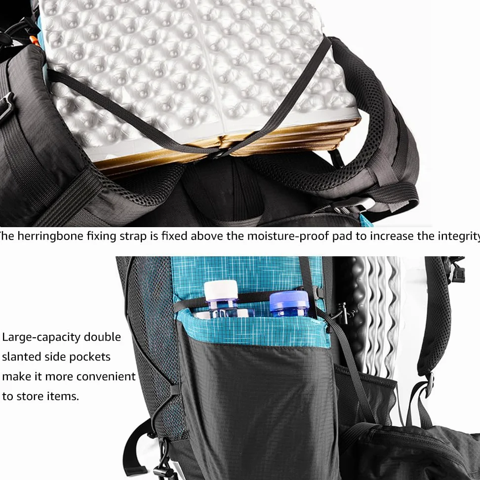 3FULGEAR - Mochila de senderismo para hombres y mujeres, 56L (40+16), ligera, para acampar al aire libre, mochila de senderismo