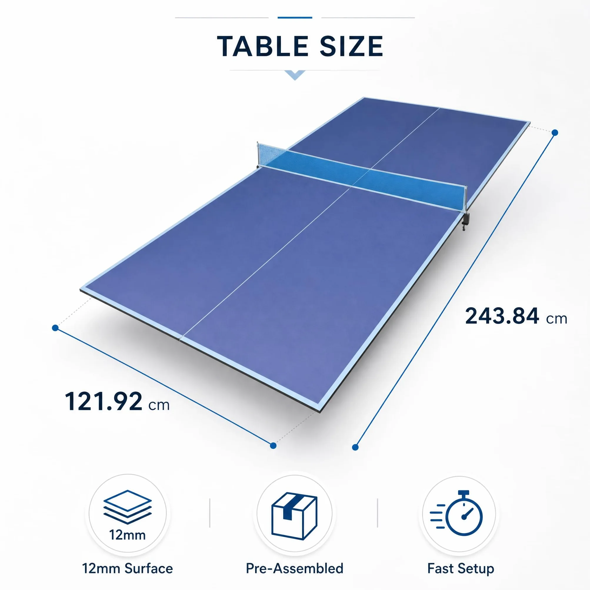 Mesa de ping pong plegable, ahorra espacio, resistente a la intemperie, mini mesa de ping pong plegable para exterior e interior, pequeña con soporte