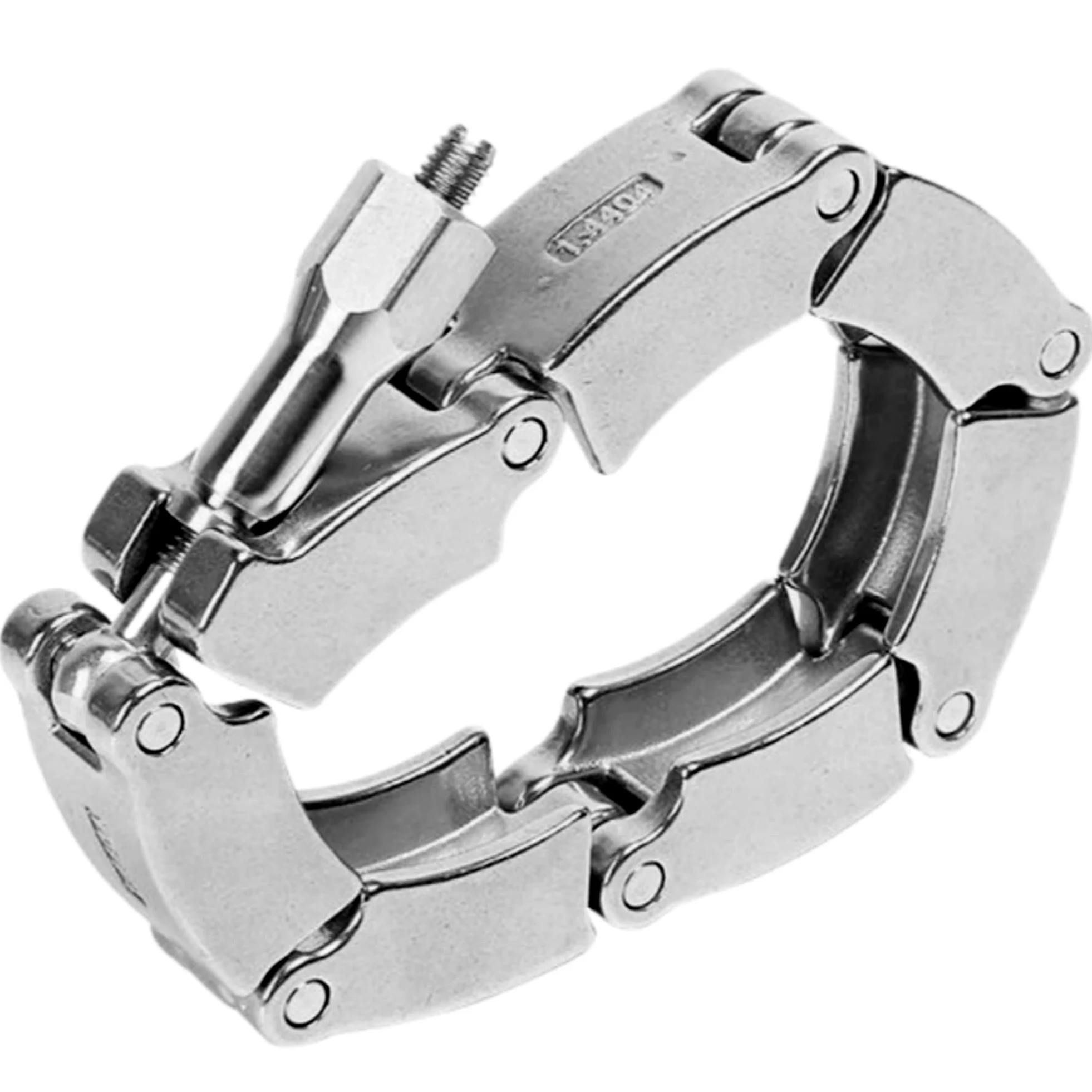 Clip de bisagra de vacío de acero inoxidable 304, for bridas NW50 KF50, Clip de cadena pesada con tuerca de sujeción y anillo de centrado, 1 ud.