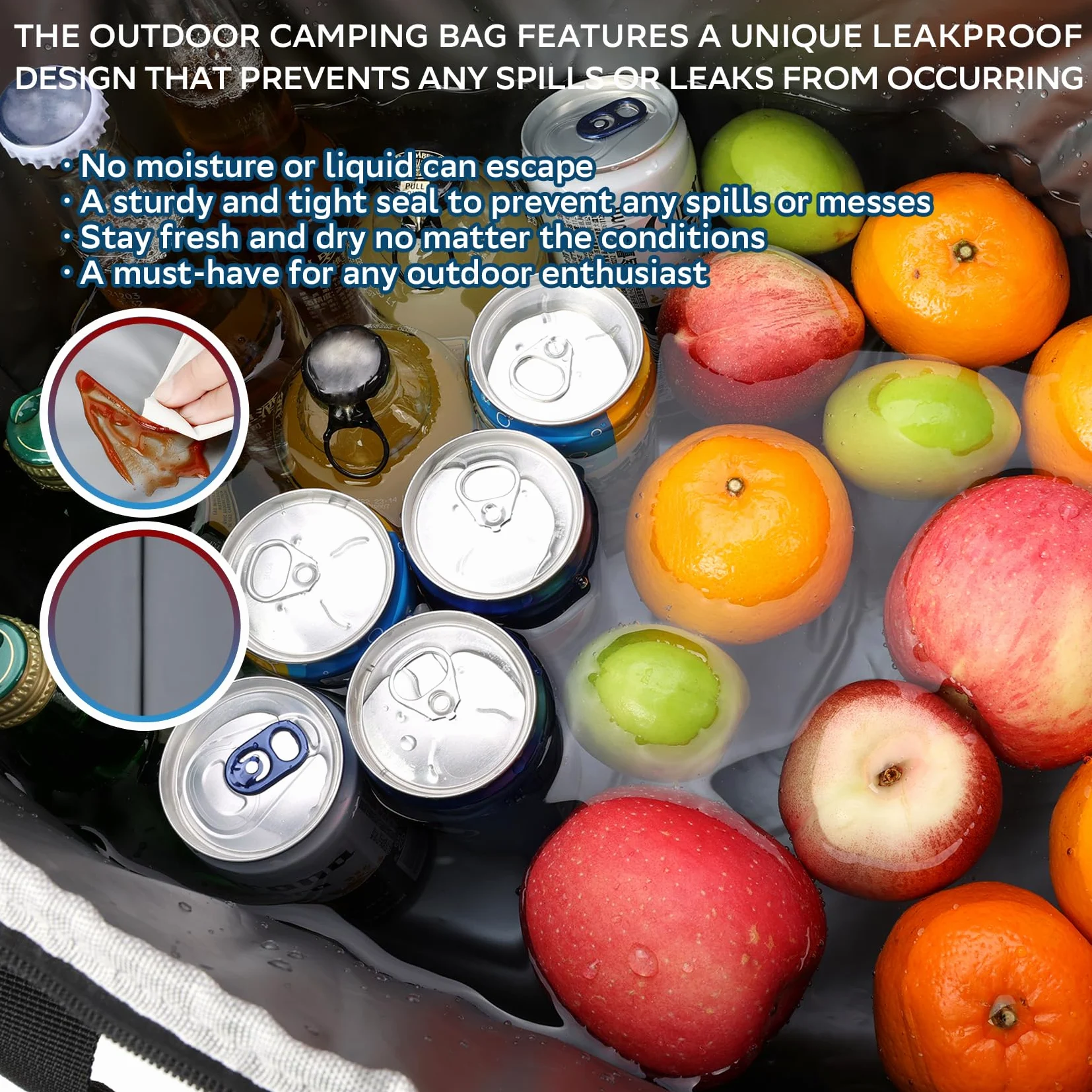 Bolsa térmica portátil suave – Enfriador de campamento aislado para 60 latas, enfriador plegable de lados suaves para beber, enfriador de playa a prueba de fugas, adecuado para picnic,