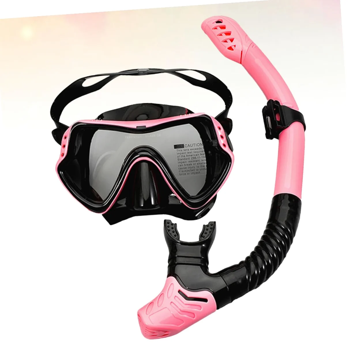 Gafas de Snorkel Tubo de Respiración Rosa de Silicona | Ventana Única, Drenaje Unidireccional, Cinta Elástica Alta, Mayor Comodidad y Visión Amplia