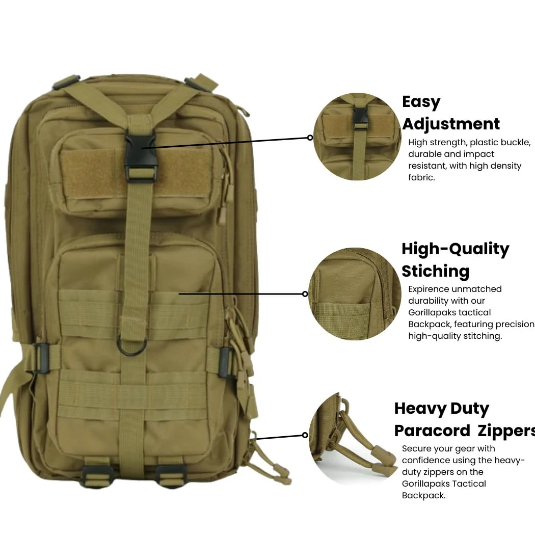 MOLLE - Mochila táctica militar pequeña de 30 L
