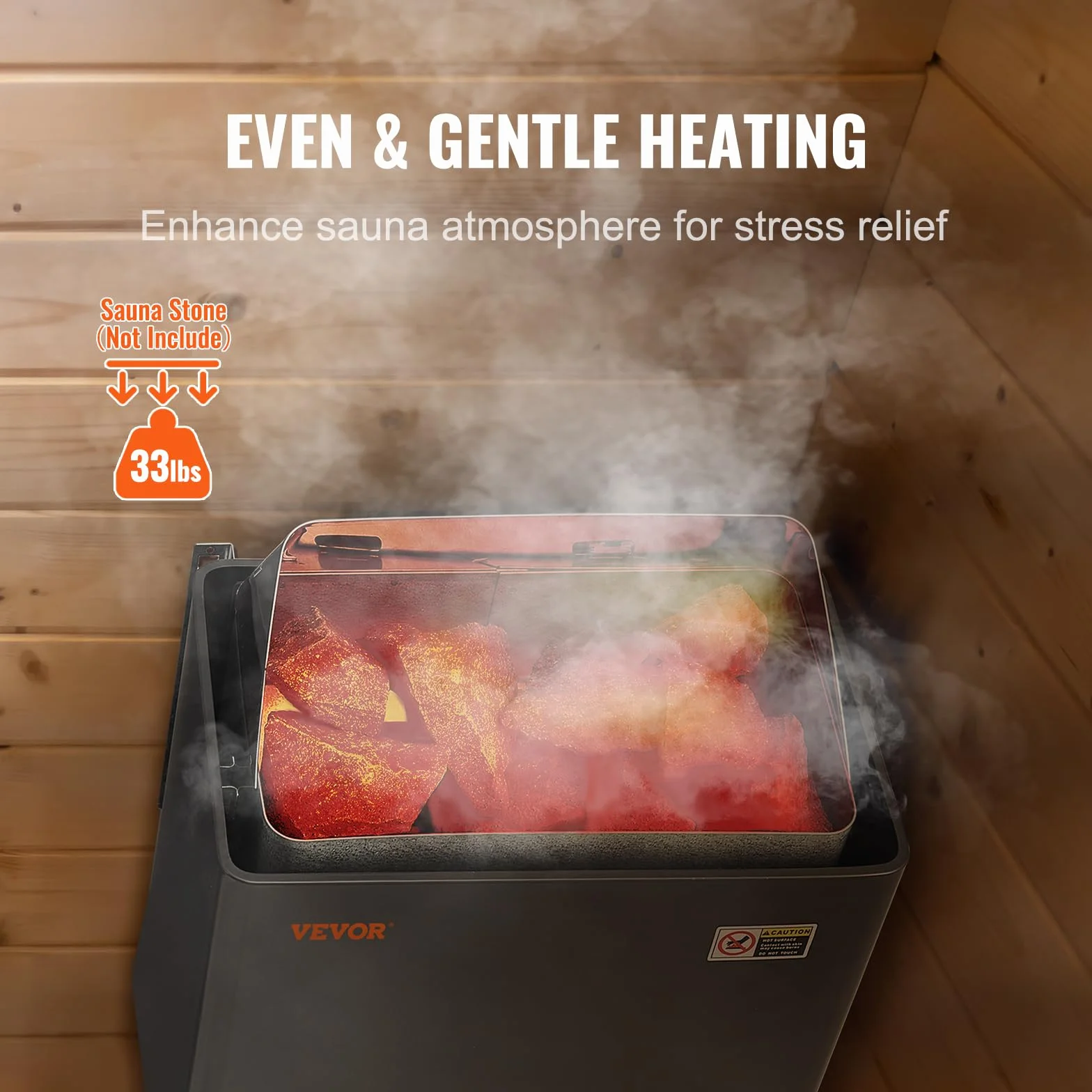 VEVOR Calentador de Sauna Eléctrico Portátil 8kW 400V 3N Controlador Digital 110°C para Sauna 8-12 m³