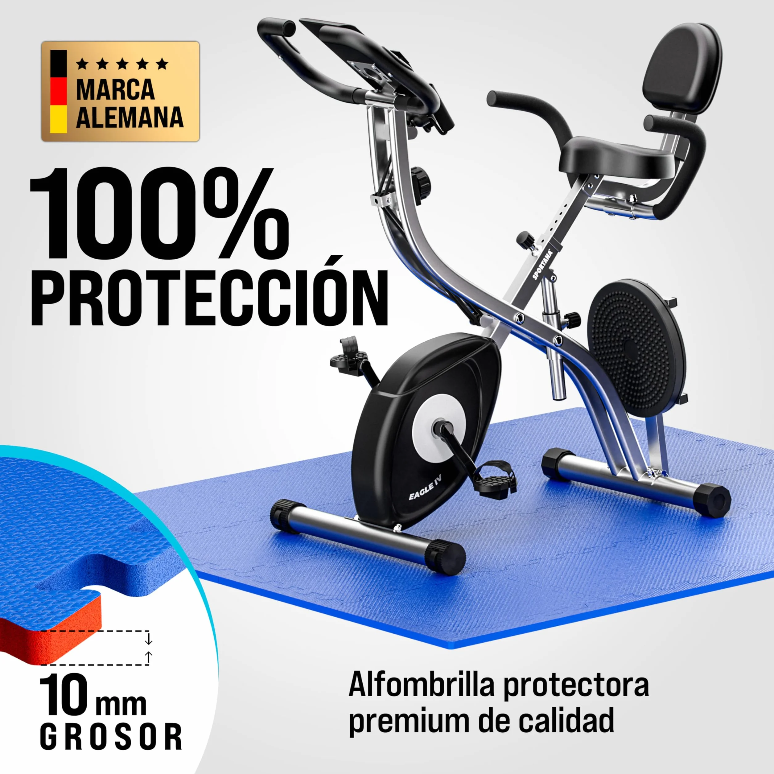 MONZANA® Esterillas Fitness Puzzle Goma EVA 45x45cm 3,24m² Azul