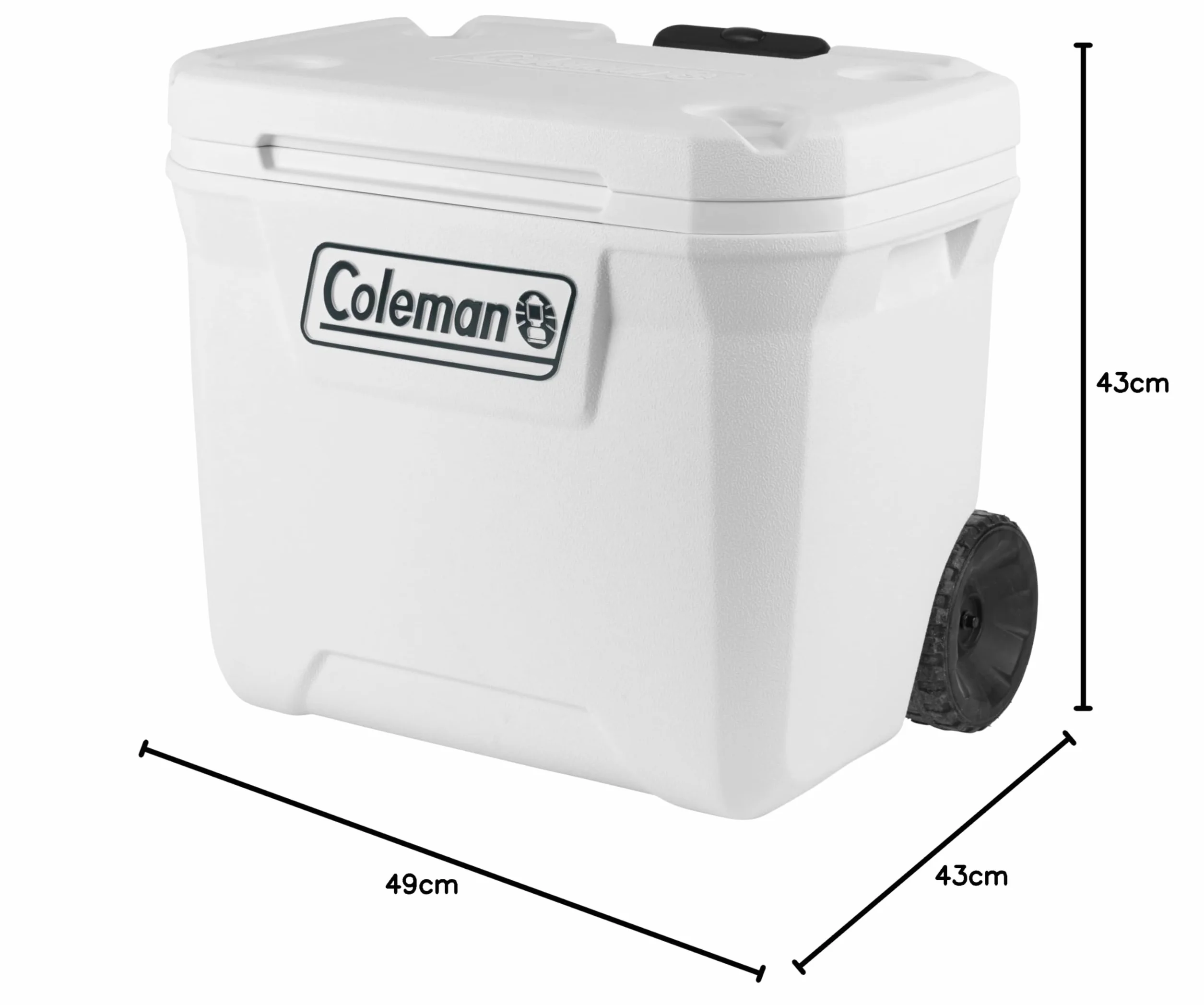 Coleman Nevera con Ruedas Marine Xtreme 50QT | 47L Caja de Hielo de Alto Rendimiento | Aislamiento Completo de Espuma de PU | se Mantiene Fresco Durante 4 días | termica portátil con protección UV