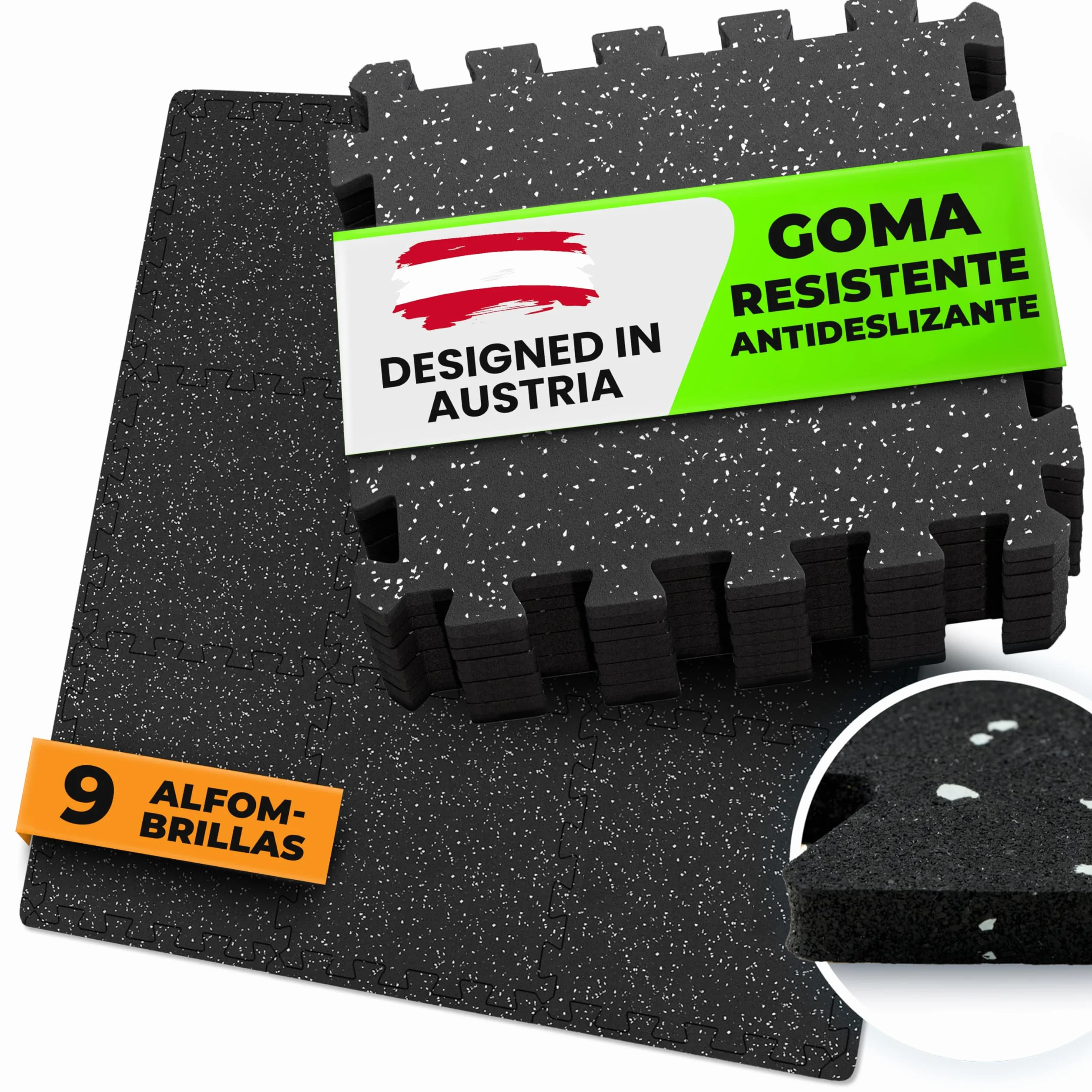 bemaxx Esterilla Fitness Suelo Gimnasio Caucho – Set de 9 Alfombras Puzzle Protector Suelo de Goma