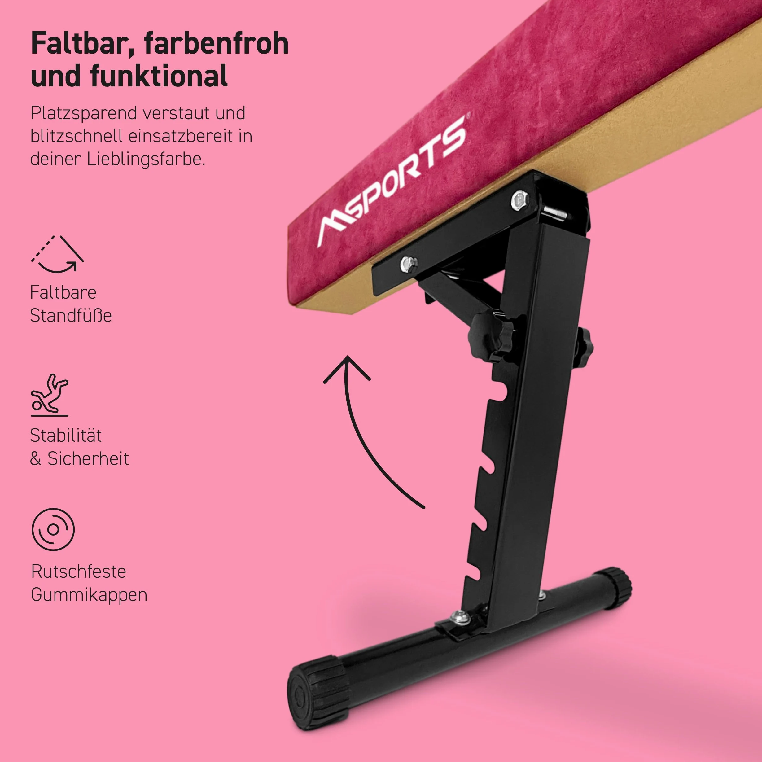 MSPORTS Barra de equilibrio de alta calidad con altura ajustable, 245 cm para niños y adultos, 5 niveles de altura regulable (18 – 56 cm), para casa o club, 5 colores
