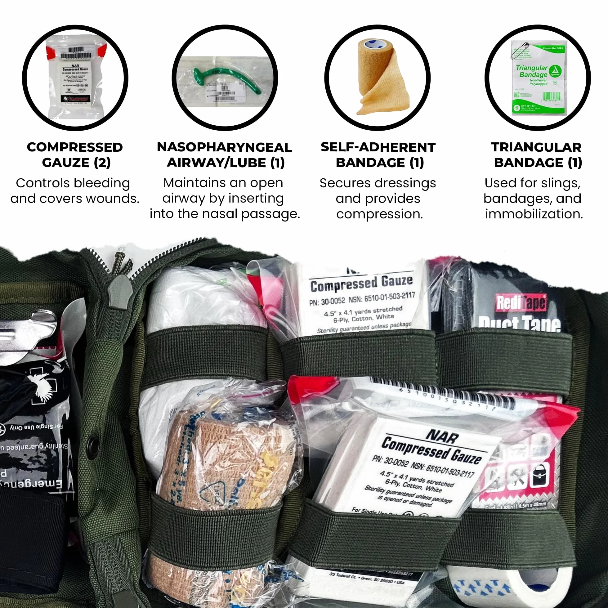 IFAK Kit Individual de Primeros Auxilios Kit de Trauma con Torniquete CAT Bolsa Médica Táctica para Control de Sangrado Negro
