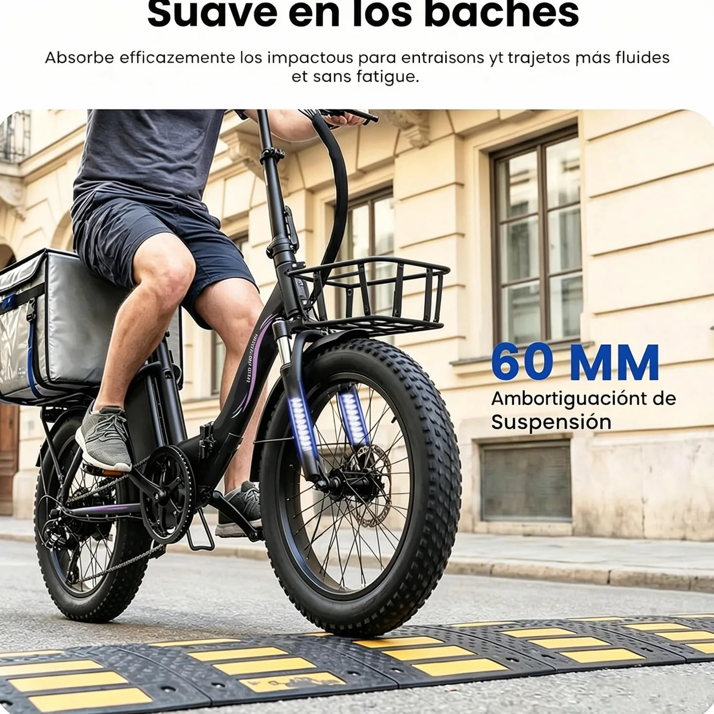 Bici Eléctrica para Adultos, 250W Bicicleta Eléctrica Plegable con 36V 13AH Batería Extraíble, Velocidad 25KM/H y Alcance 100KM, 20“ * 3.0” Fat Tyre E-Bikes para Viajeros Urbanos