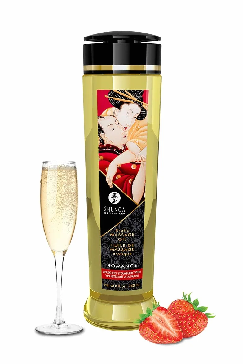 Shunga Pareja Masaje Olie Espumoso Vino Strawberry 240 ml
