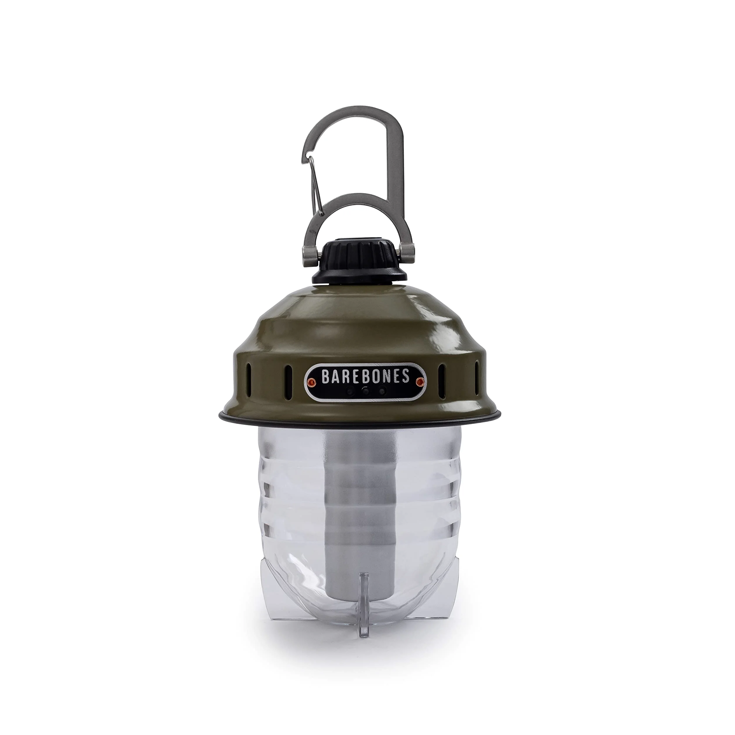 Barebones Luz colgante Beacon – Linterna de camping recargable con luz LED USB – Linterna colgante para aventuras al aire libre (verde oliva)