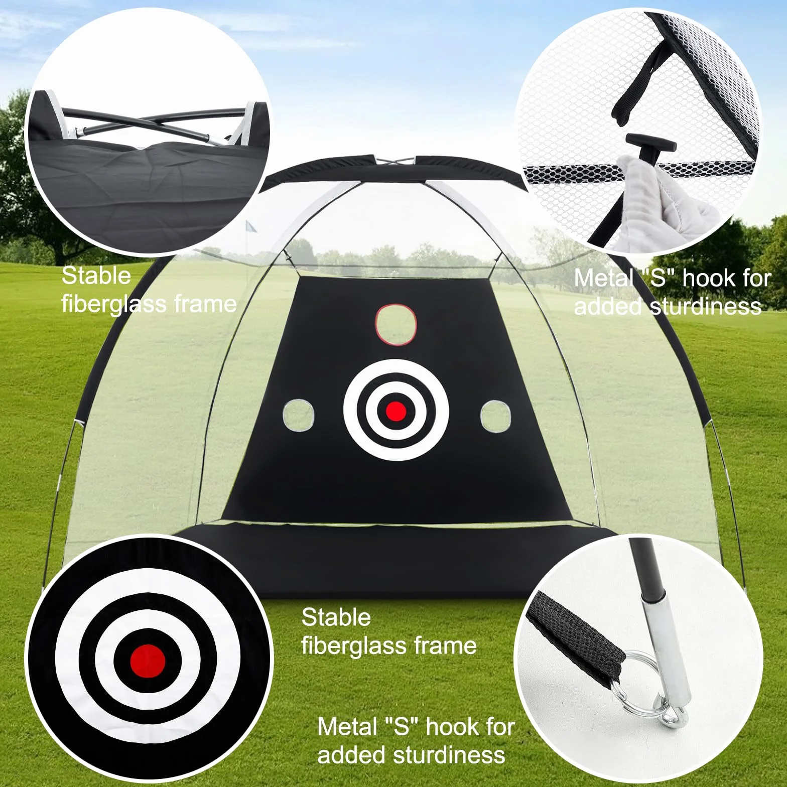 TTCB Sports Golf Practice Net 10x7ft for Garden, Golf Hitting Net for Backyard Driving, Chipping Nets and Mat Indoor/Outdoor - GolfNet Simulator for Home, Gift for Men/Dad