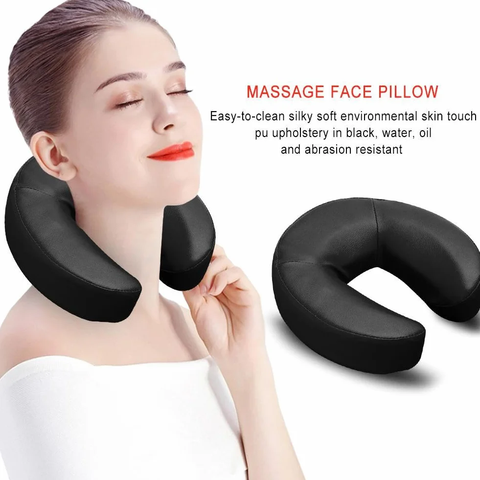 Almohada ergonómica de espuma viscoelástica para soporte de cabeza, acolchado y cómodo para masajes faciales, spa y viajes