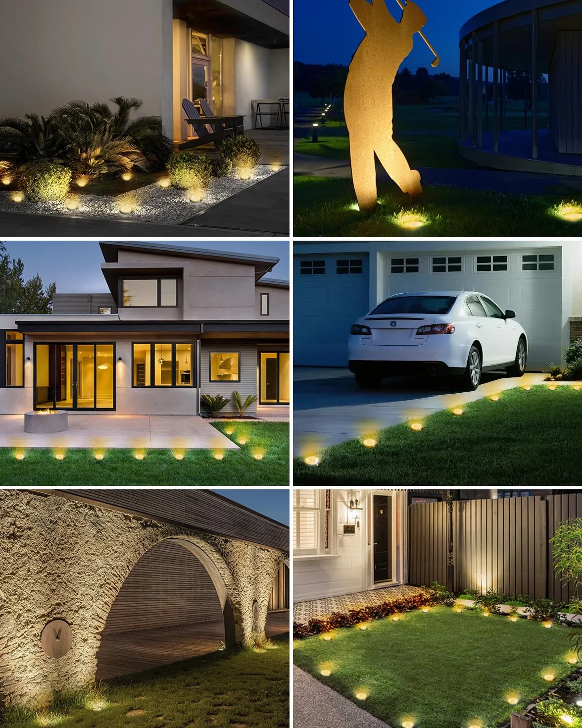 Luces Solares LED Exterior Jardin Suelo 8 Paquetes IP65 Impermeable Blanco Cálido
