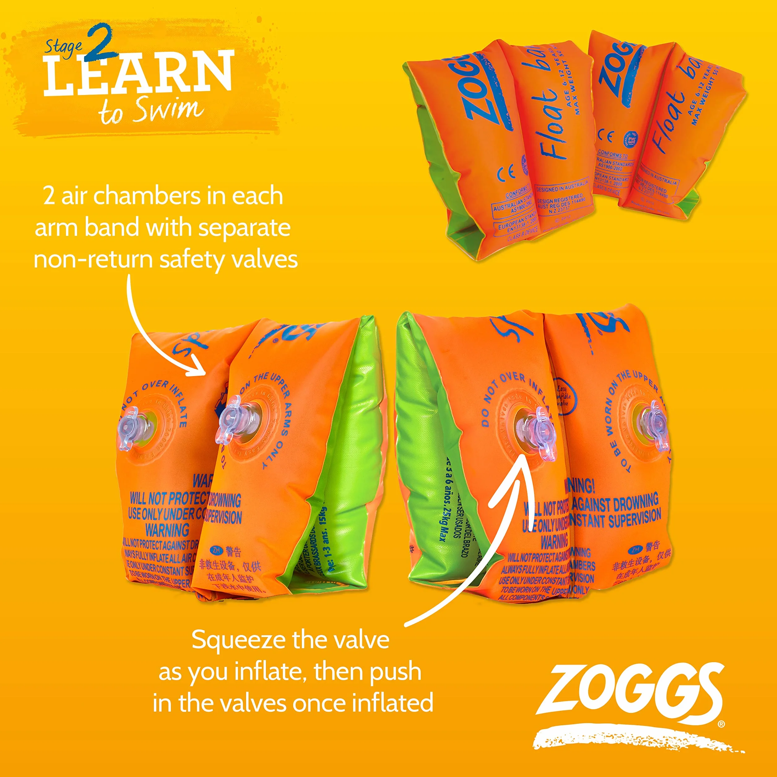 Zoggs Float Bands Brazaletes de Natación, Bebés Unisex
