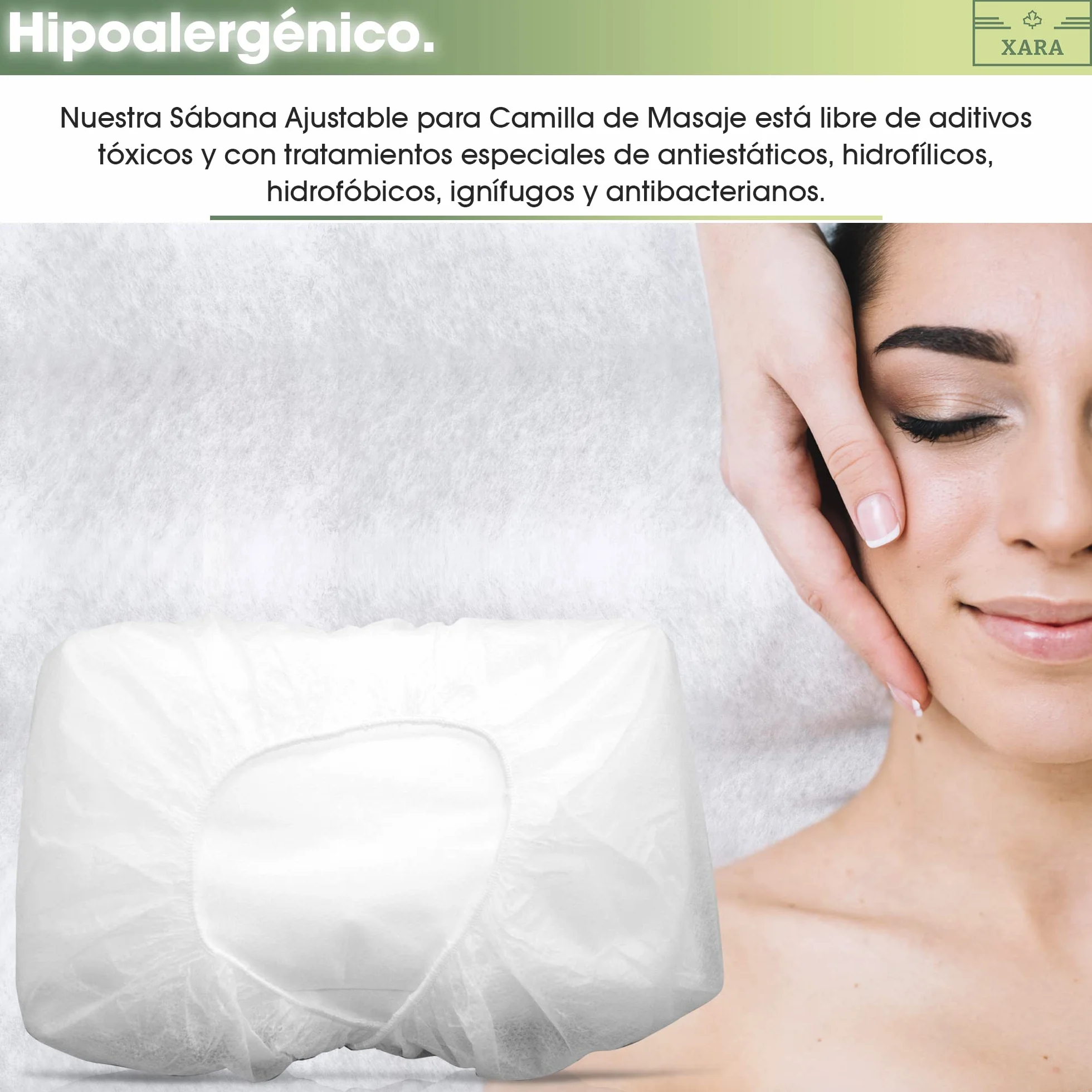 XARA Sabanas Camilla Ajustables TNT Desechables 95x220cm 20gr Pack 10 Reciclables Repele Líquidos