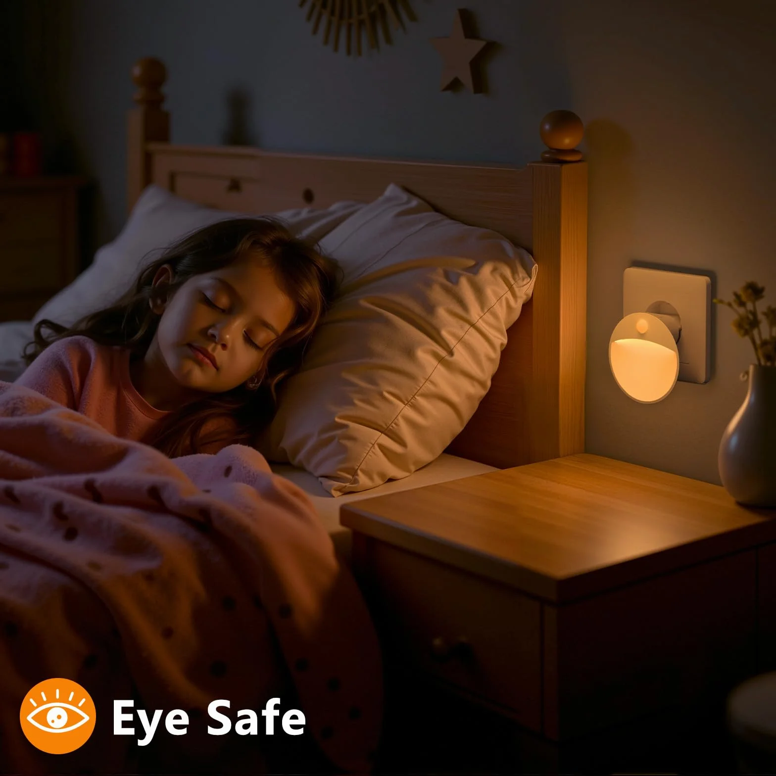 Luz Nocturna LED Enchufable con Sensor de Movimiento y Crepuscular, Brillo Regulable, 2 Unidades