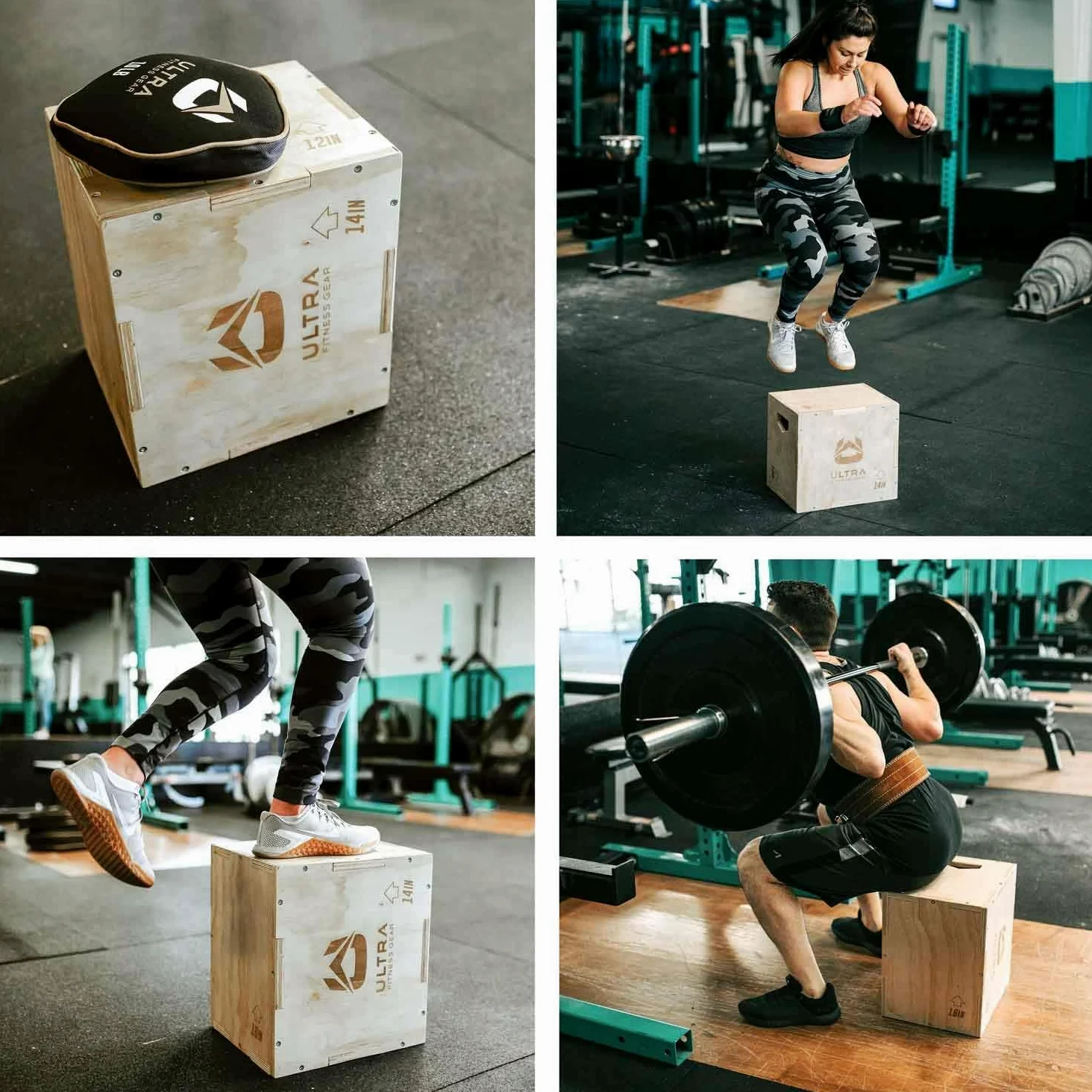 Caja pliométrica de madera 3 en 1 para salto, entrenamiento de artes marciales mixtas.
