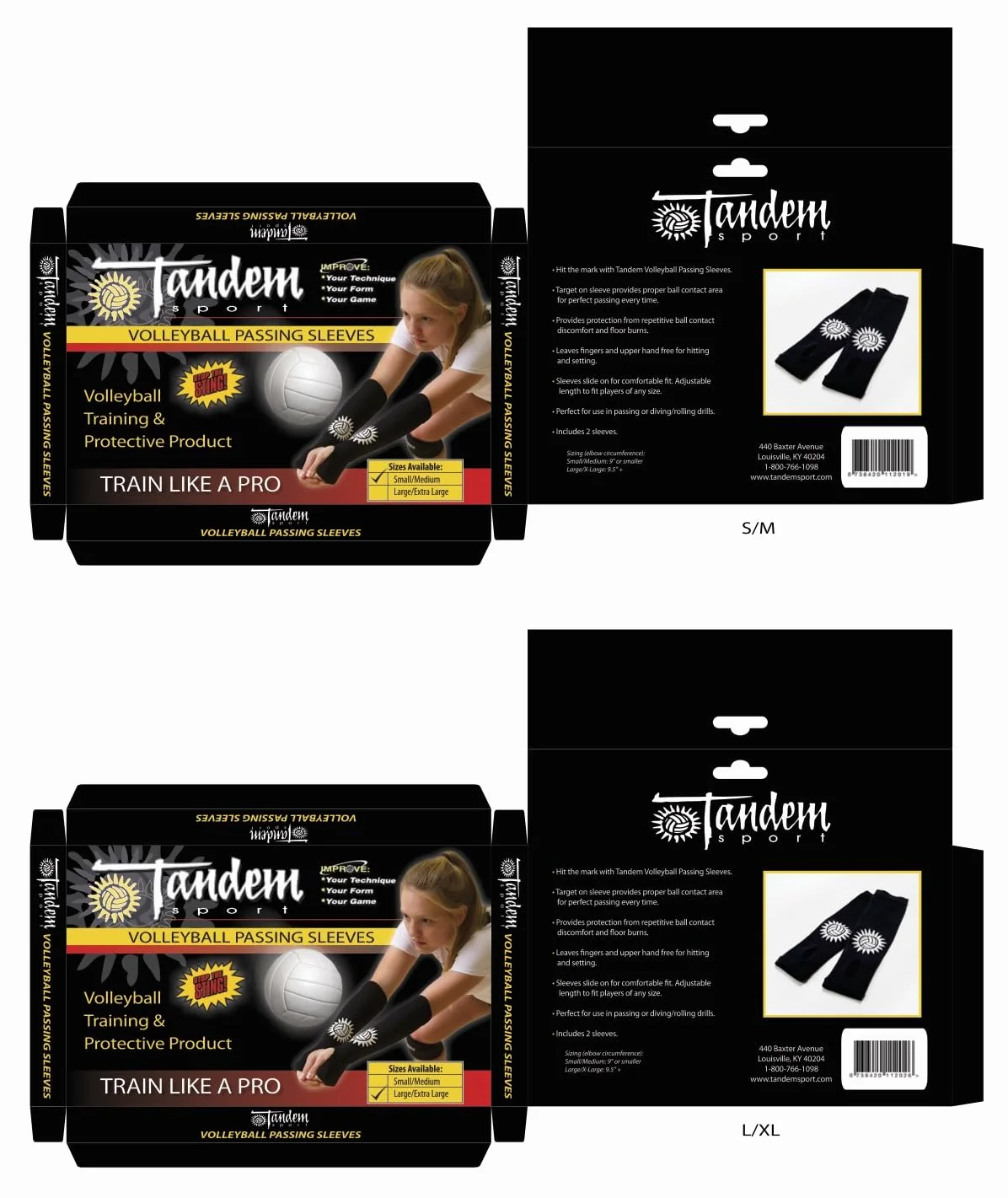 Tandem Deporte Voleibol Passing Funda, Negro, Large/X-Large