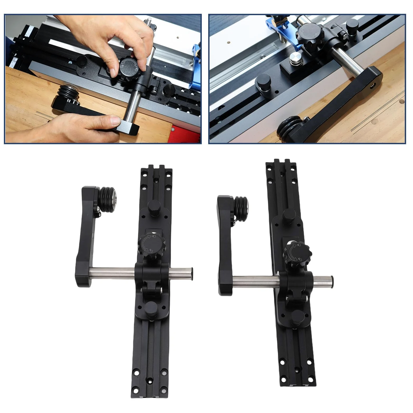Guía de Empuje para Sierra de Mesa Aleación Aluminio Resistente, Diseño Rodamiento Unidireccional, Uso Flexible para Diferentes Objetos Procesamiento, Ideal Aficionados a la Carpintería