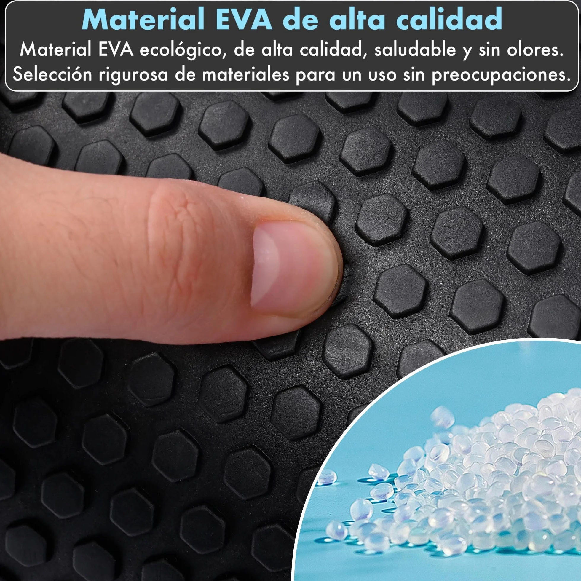 Rodillo de Espuma de Alta Densidad para Masaje Muscular, Yoga, Pilates, Rehabilitación y Fitness - Alivio Miofascial - Varias Medidas - Negro