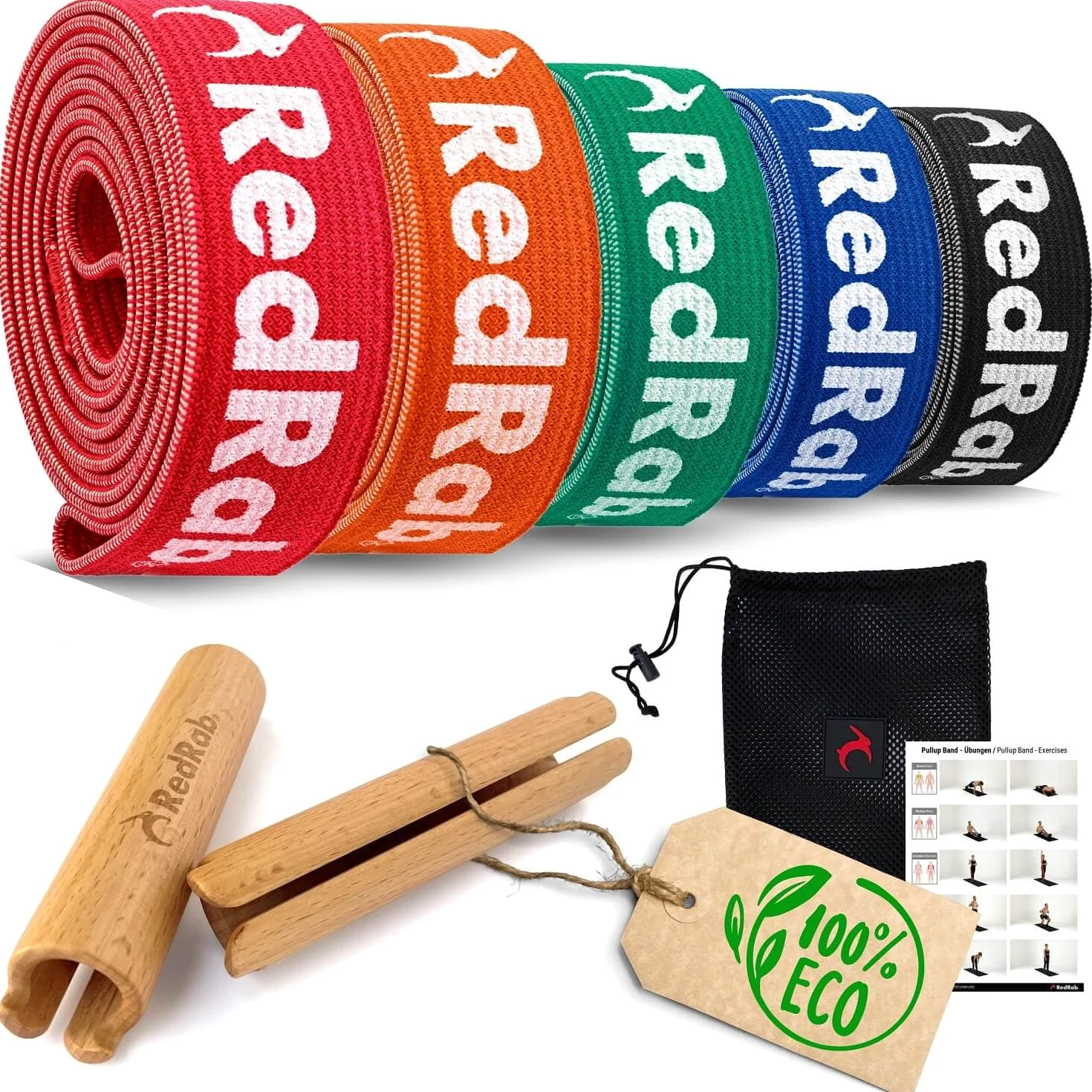 Red Rab Bandas de fitness prémium para el desarrollo muscular,Bandas de resistencia,Juego de bandas de resistencia para el hogar,Terra Band,Banda de resistencia