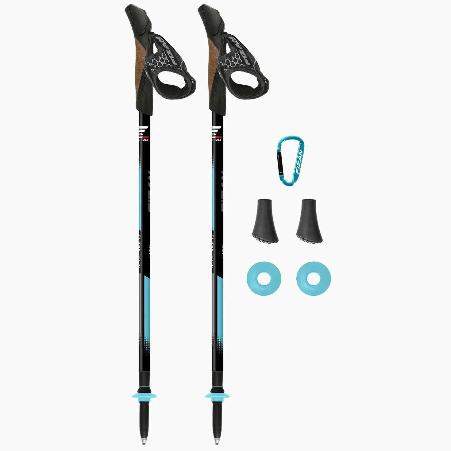 Fizan Lite Tech - Bastones de Senderismo nórdicos ultraligeros de 6.2 onzas, para mochileros, Bastones de Senderismo, Ajustables, telescópicos, Bastones para Caminar