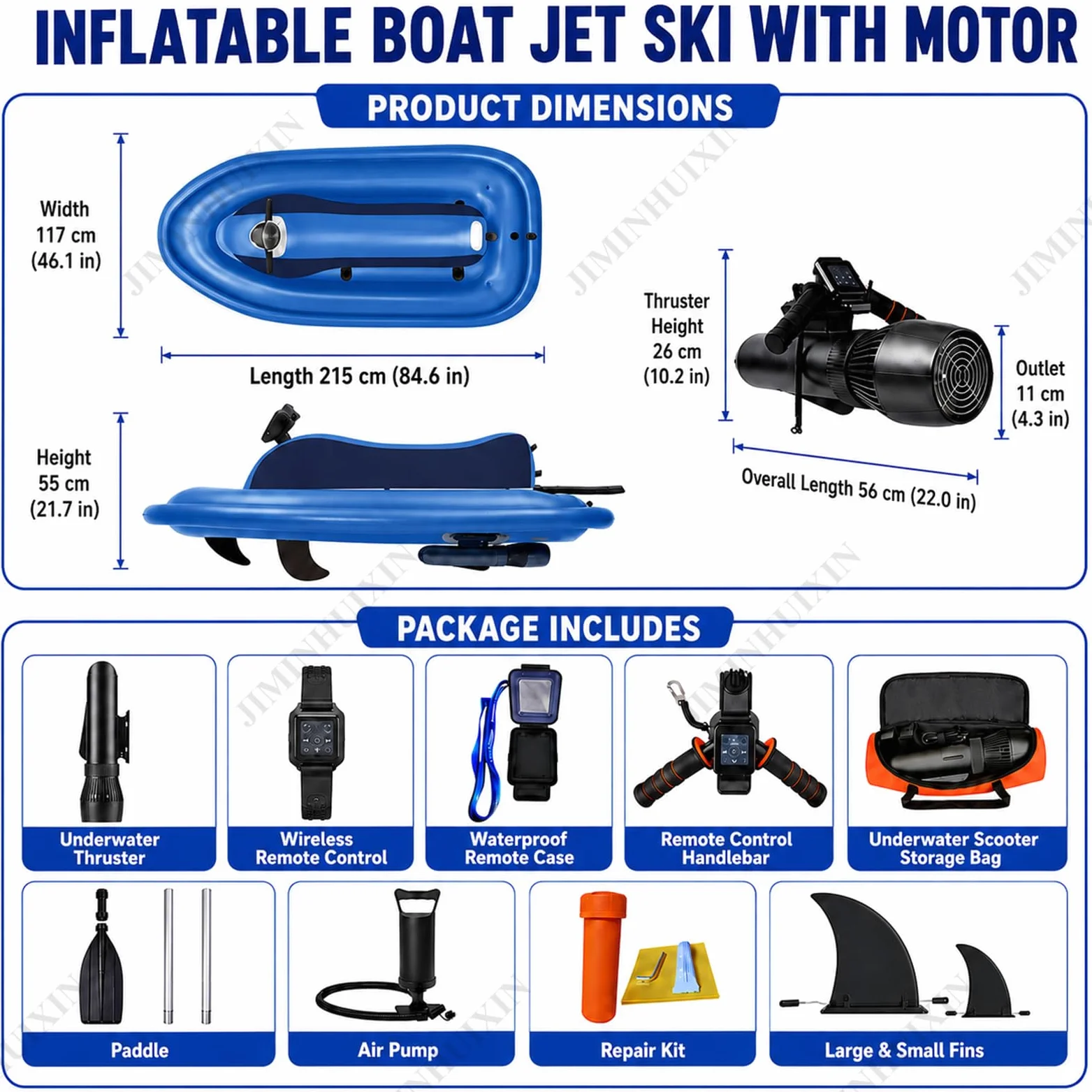 Motor 500w/700w Brushless Moto De Agua Hinchable, Propulsor AcuáTico, Lancha Hinchable Electrica De Verano 150/200kg, Profundidad 30 M, Potente HéLice para Surf, Pesca Y Buceo para Adulto
